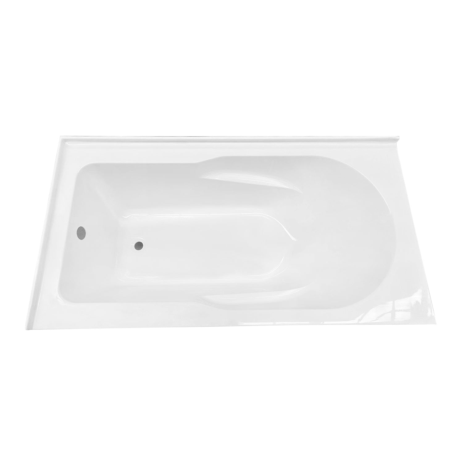 Aqua Eden VTAM6032L21TS 60" Acrylic Rectangular 2-Wall Corner Alcove Tub, Left Hand Drain, Glossy White