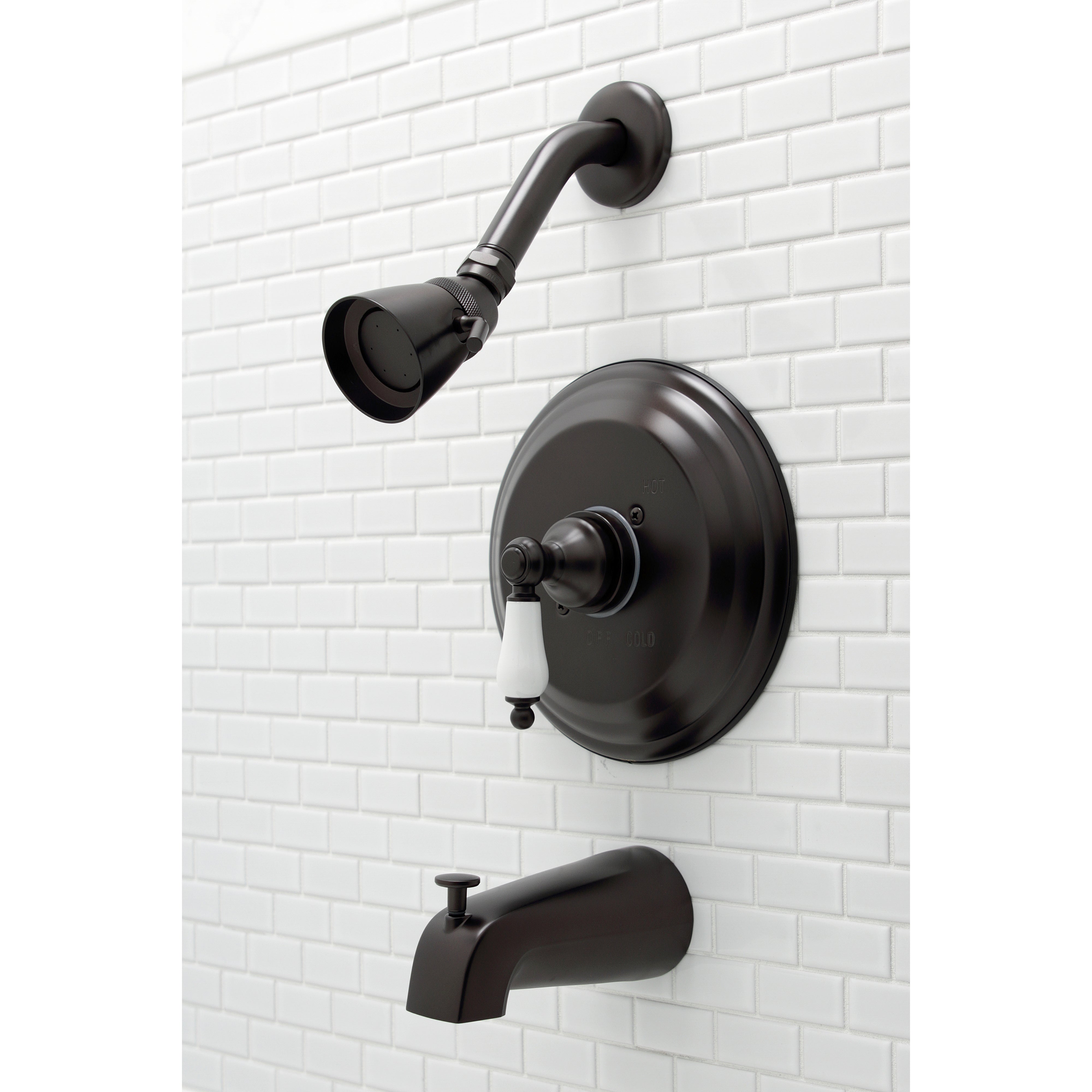Kingston Brass KB3635PL Restoration Single-Handle Pressure Balanced Tub and Shower Faucet, Oil Rubbed Bronze