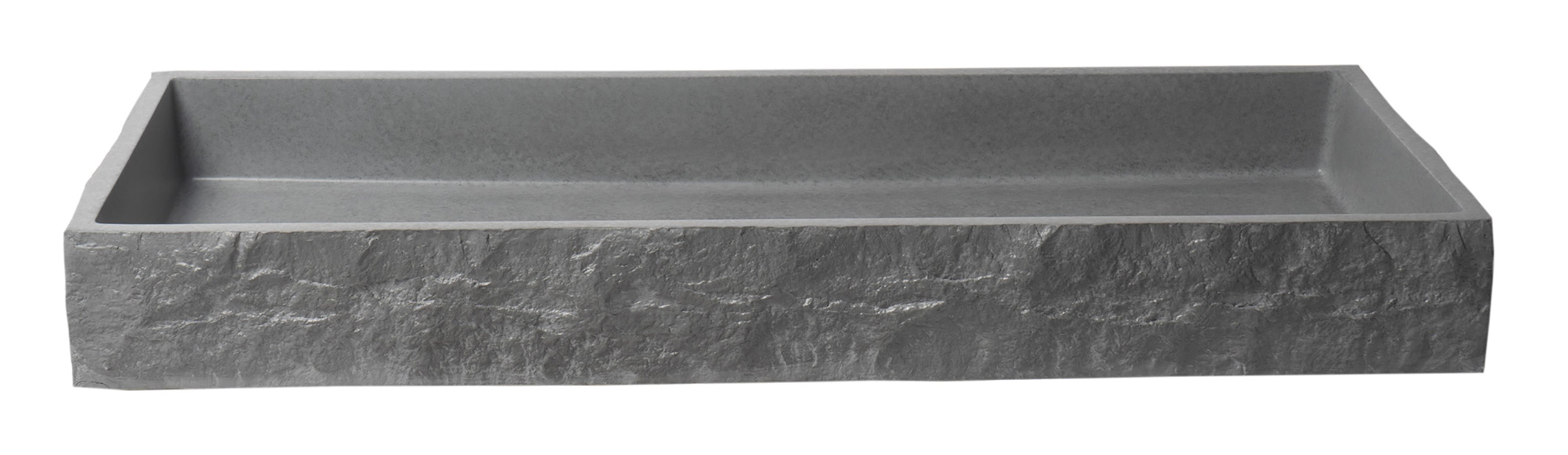 ALFI ABCO39TR 39" Solid Concrete Gray Matte Trough Sink for the Bathroom