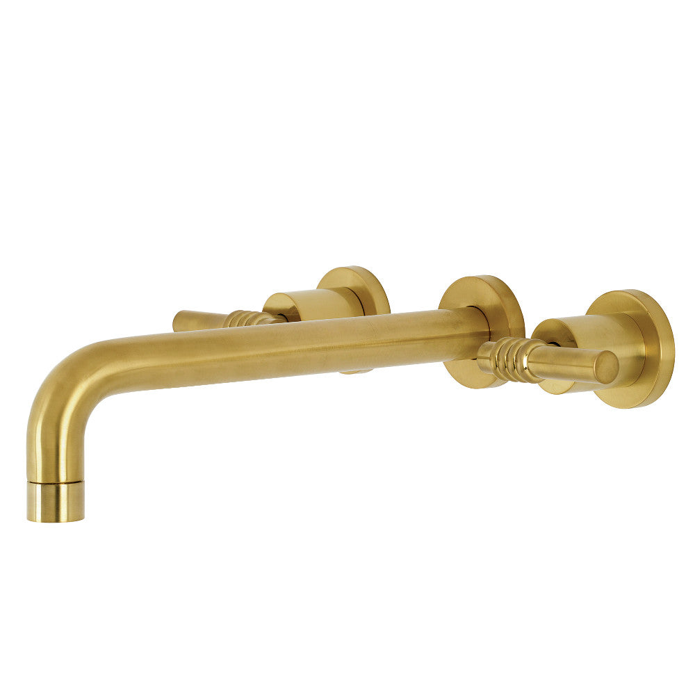 Kingston Brass KS8027ML Milano Two-Handle Wall Mount Roman Tub Faucet, Brushed Brass