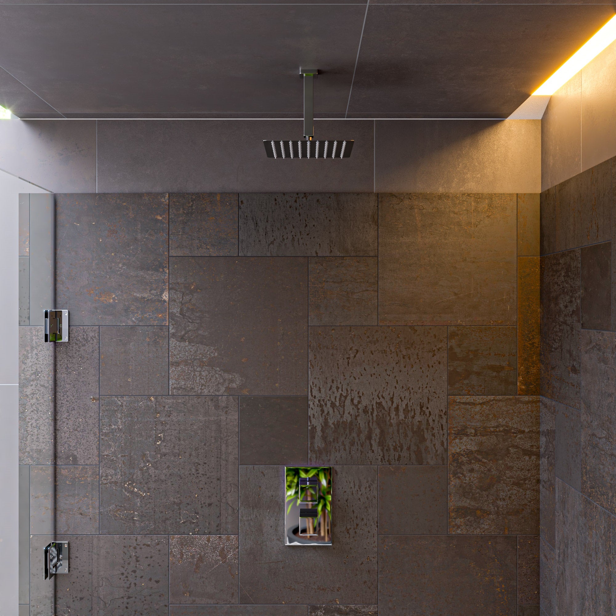 ALFI AB2601-PC Polished Chrome Square Knob 1 Way Thermostatic Shower Mixer