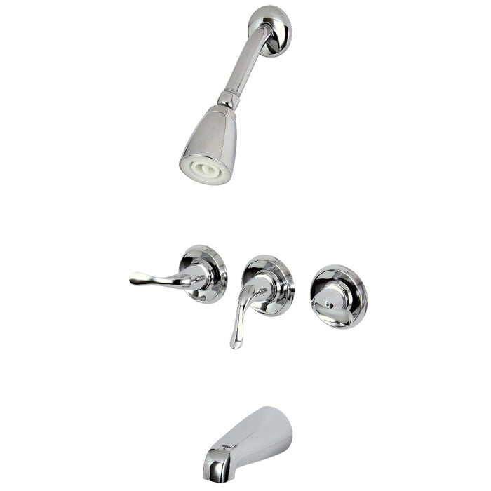 Kingston Brass KB2231YL Yosemite Triple-Handle Tub and Shower Faucet, Polished Chrome