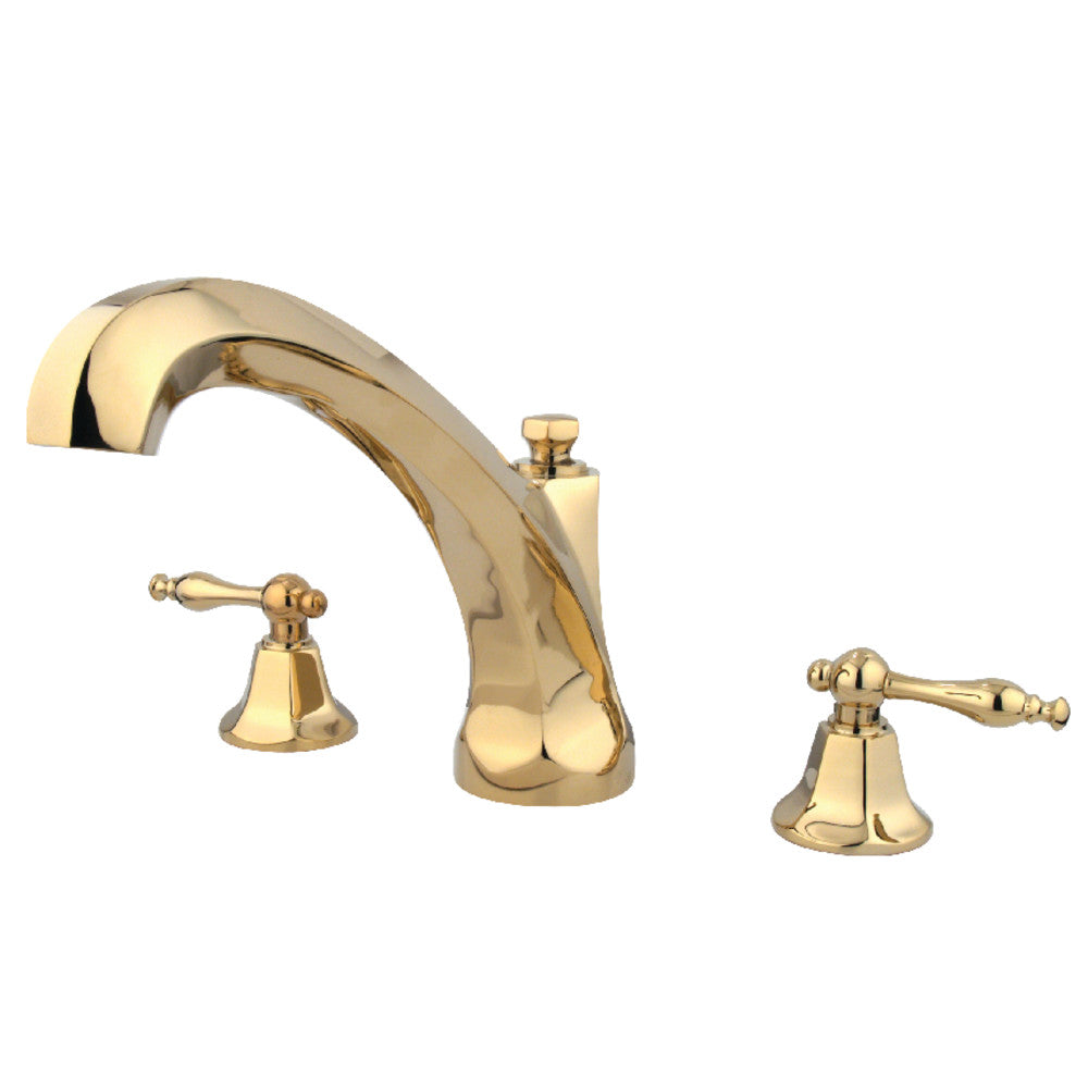 Kingston Brass KS4322NL Metropolitan Two-Handle Deck Mount Roman Tub Faucet, Polished Brass