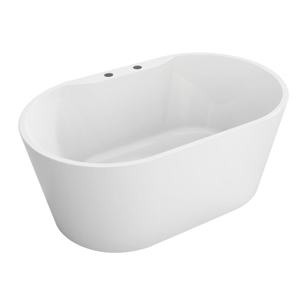Kingston Brass VT7DE553423 55" Acrylic Oval Double Ended Freestanding Tub with Drain, Glossy White