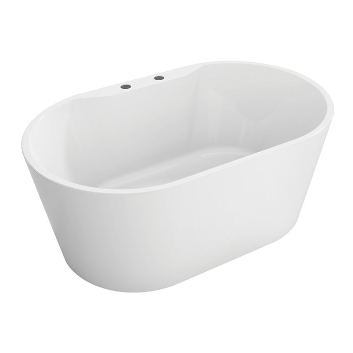 Kingston Brass VT7DE553423 55" Acrylic Oval Double Ended Freestanding Tub with Drain, Glossy White