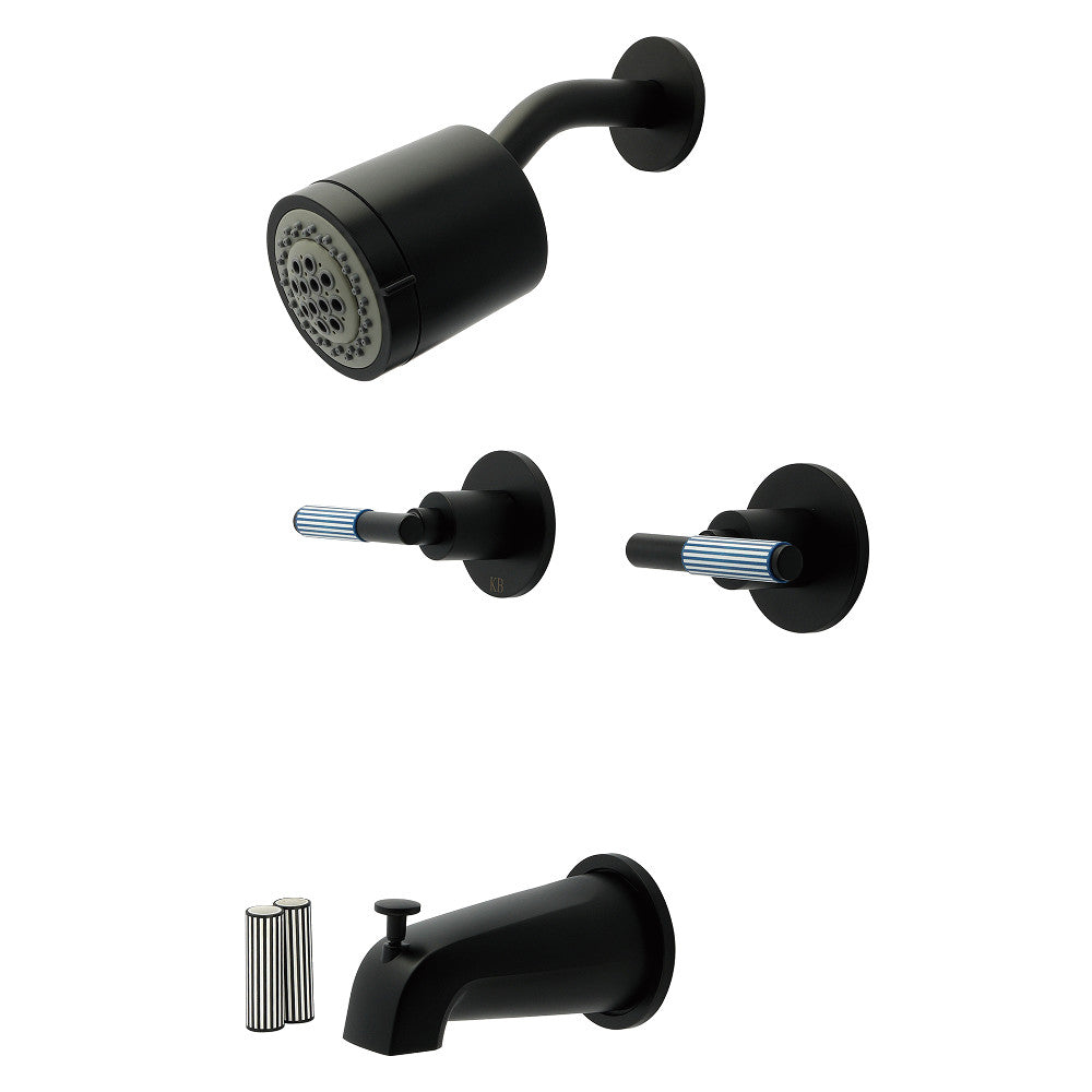 Kingston Brass KBX8140KPS Verona Double-Handle Tub and Shower Faucet, Matte Black