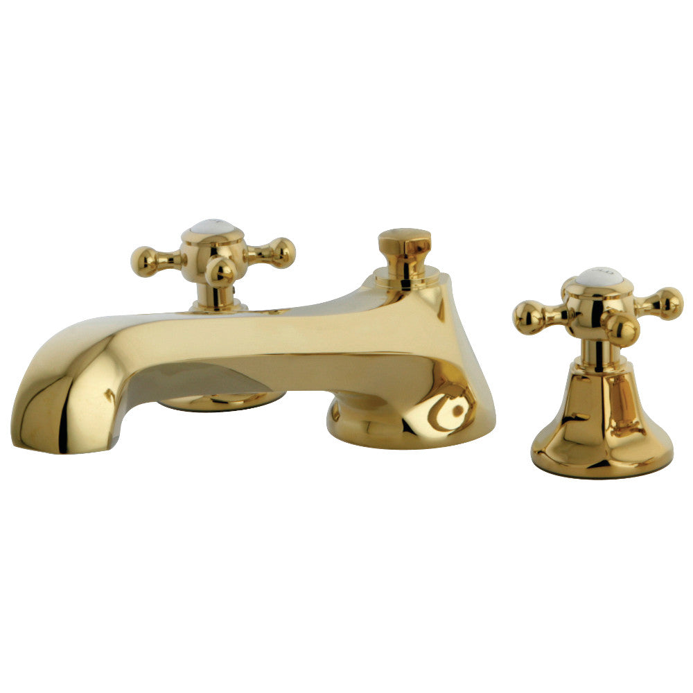 Kingston Brass KS4302BX Metropolitan Two-Handle Deck Mount Roman Tub Faucet, Polished Brass