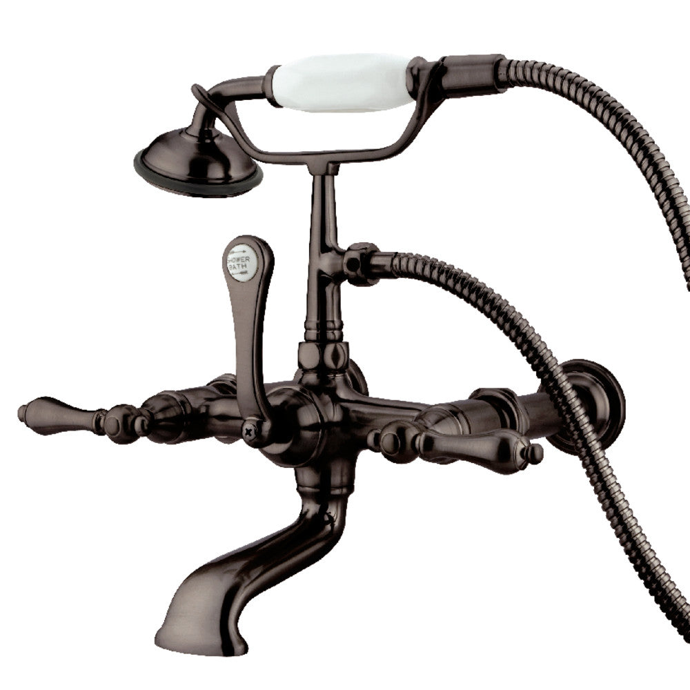 Kingston Brass CC541T5 Vintage 7-Inch Wall Mount Tub Faucet with Hand Shower, Oil Rubbed Bronze