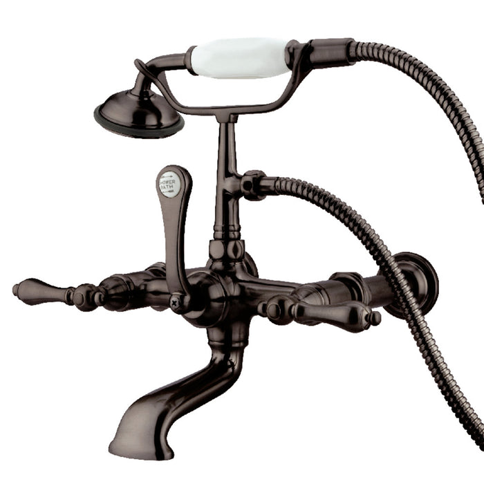 Kingston Brass CC541T5 Vintage 7-Inch Wall Mount Tub Faucet with Hand Shower, Oil Rubbed Bronze