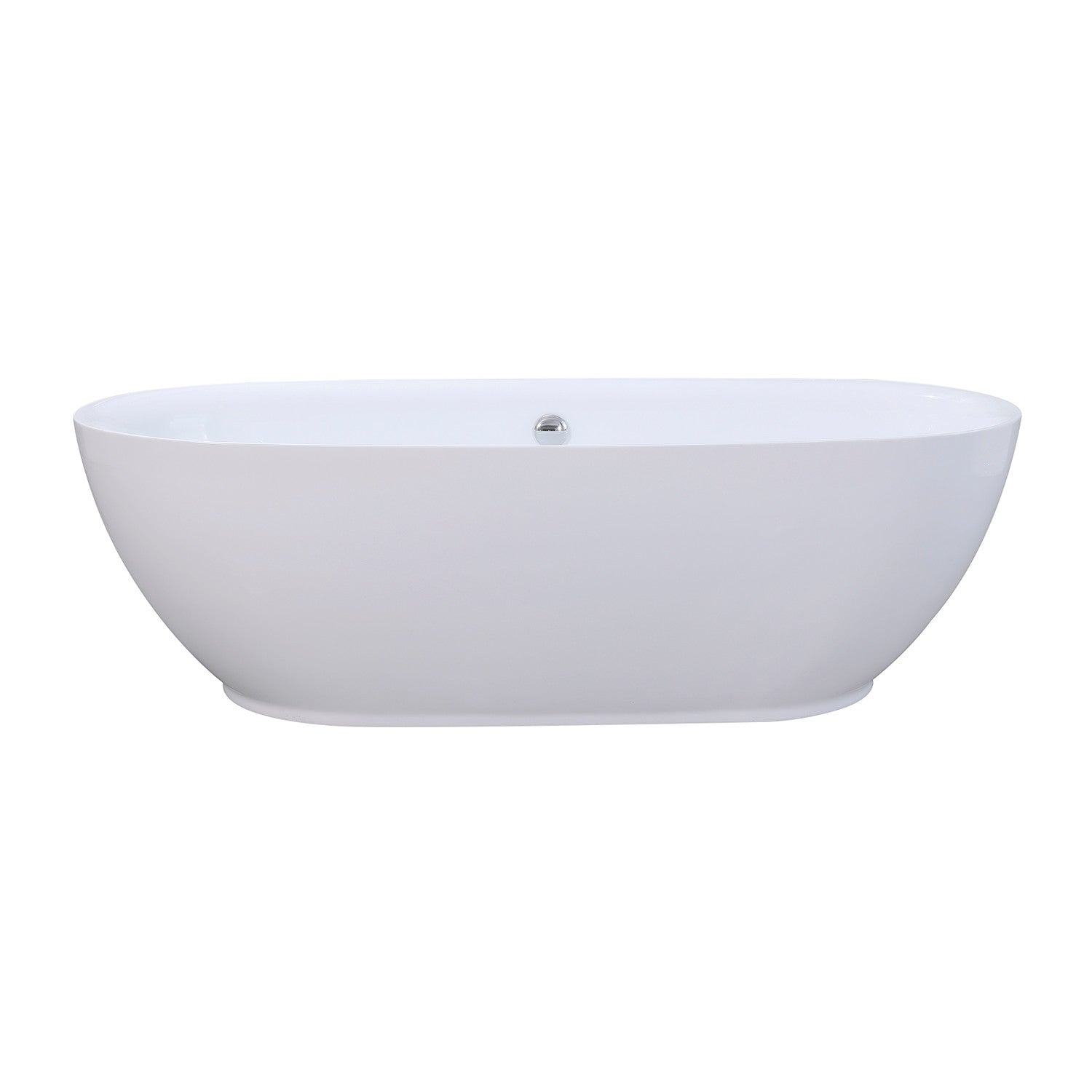 Kingston Brass VTDE713321 71" Acrylic Oval Double Ended Freestanding Tub with Drain, Glossy White
