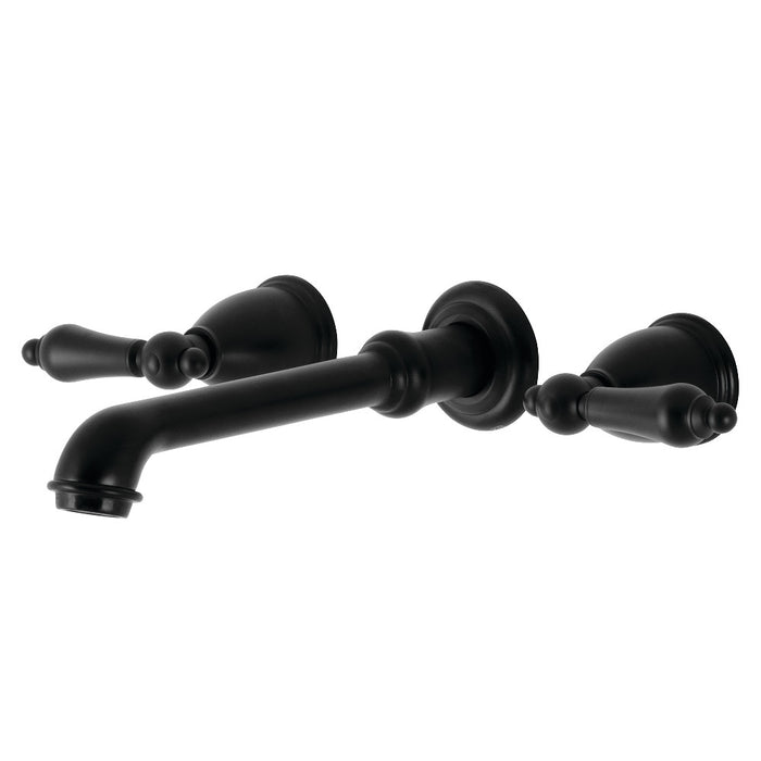 Kingston Brass KS7020AL English Country Two-Handle Wall Mount Roman Tub Faucet, Matte Black