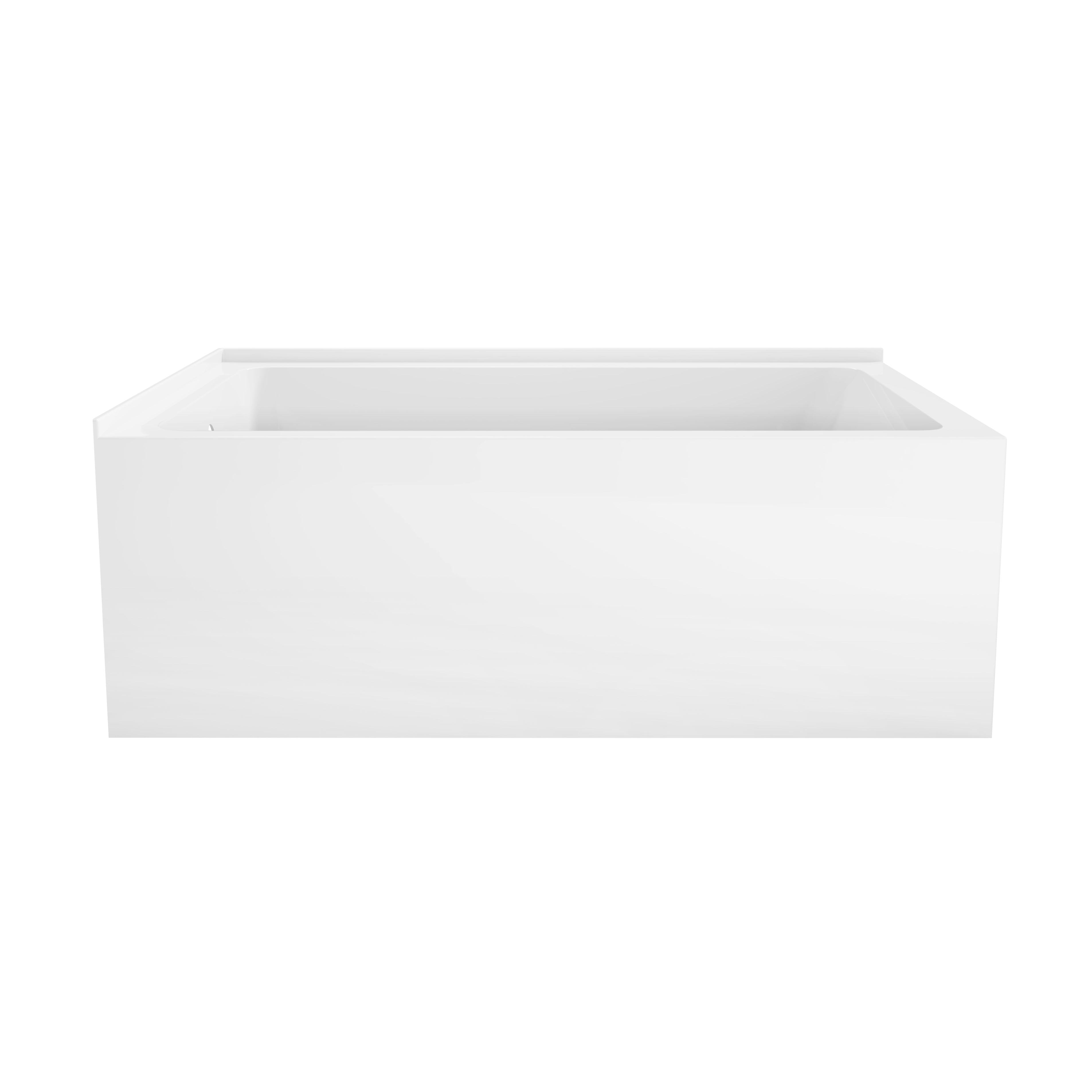 Aqua Eden VTAP6036L22TS 60" Acrylic Rectangular 2-Wall Corner Alcove Tub, Left Hand Drain, Glossy White