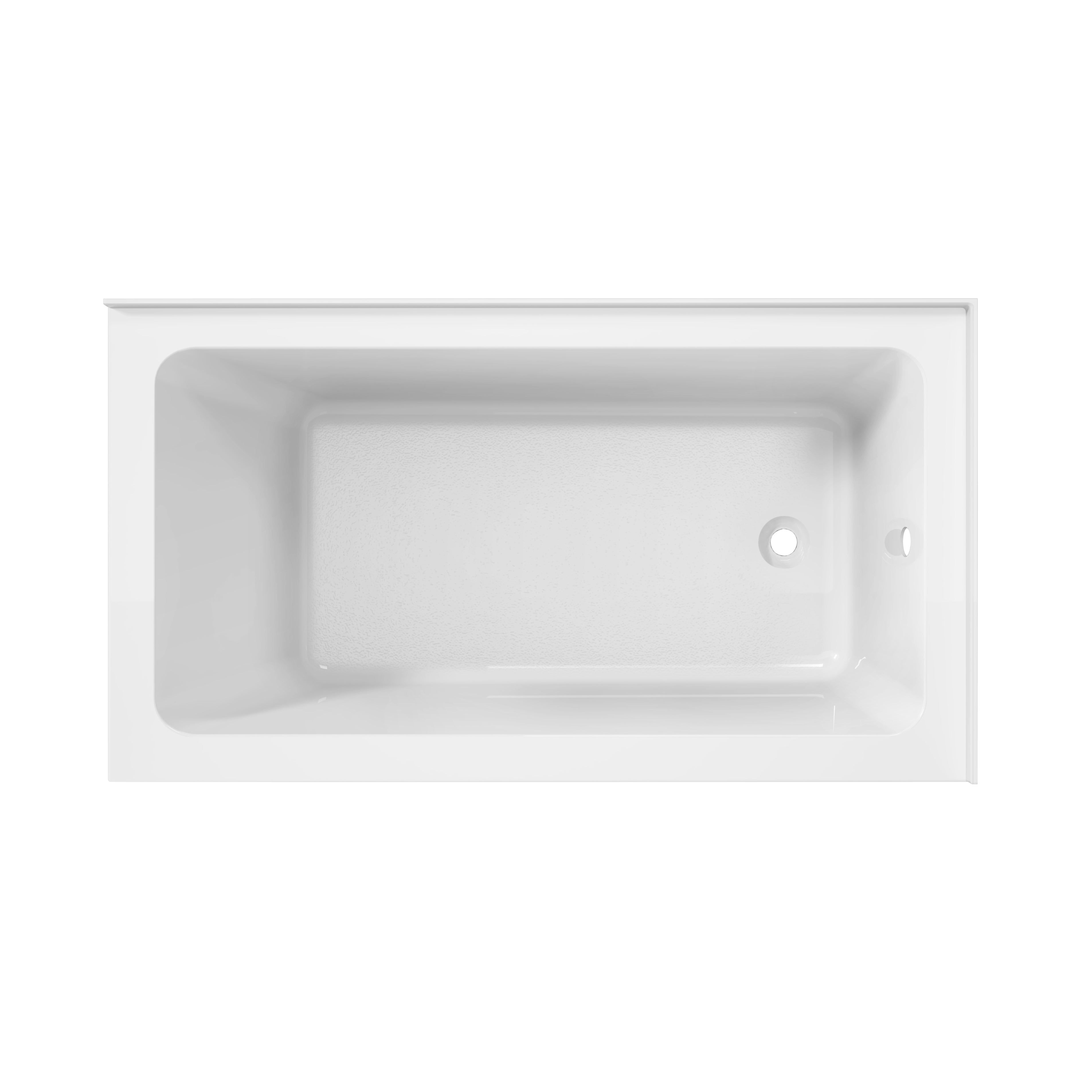 Aqua Eden VTAP5430R22TS 54" Acrylic Rectangular 2-Wall Corner Alcove Tub, Right Hand Drain, Glossy White