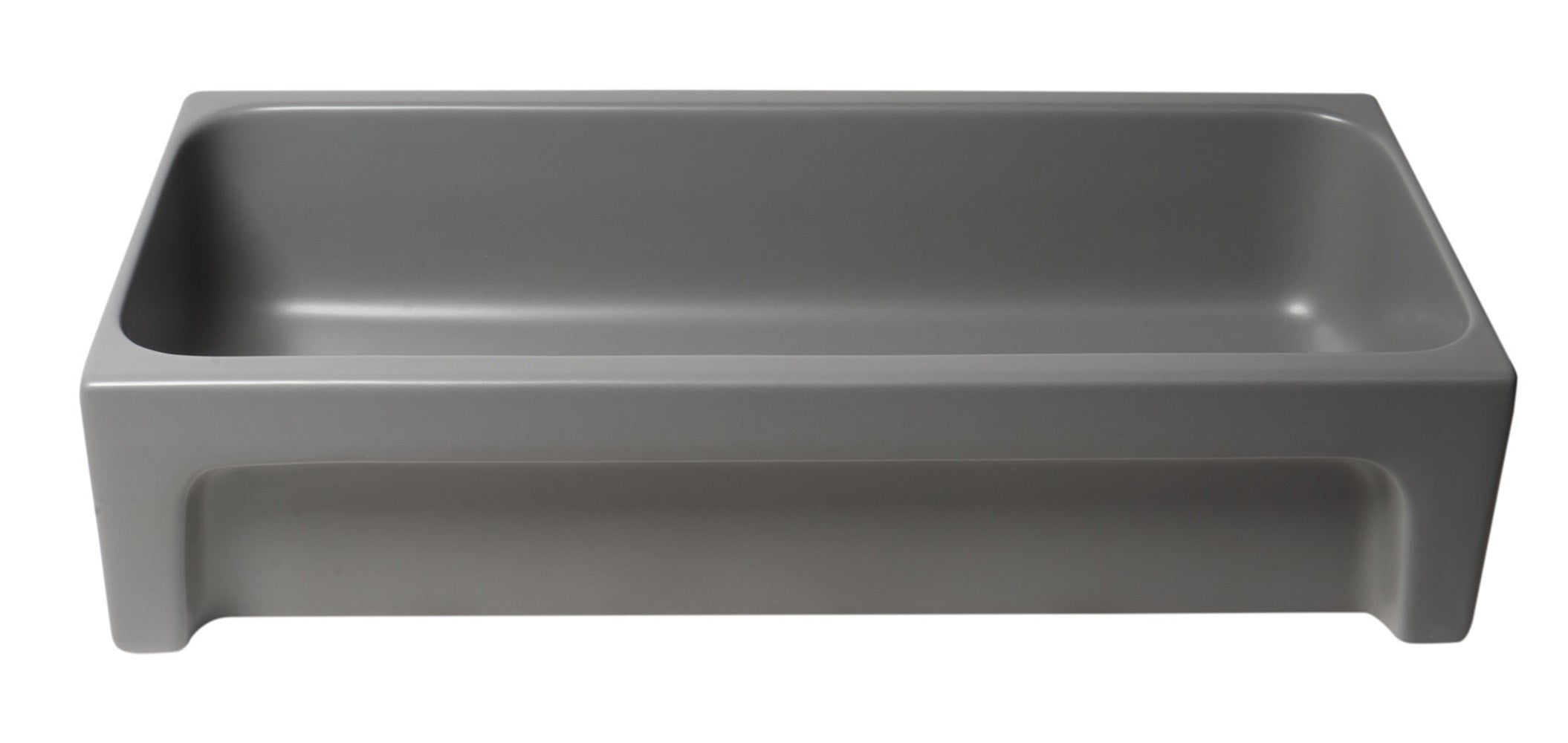 ALFI AB36TRGM 36" Grey Matte Above Mount Fireclay Bathroom Trough Sink