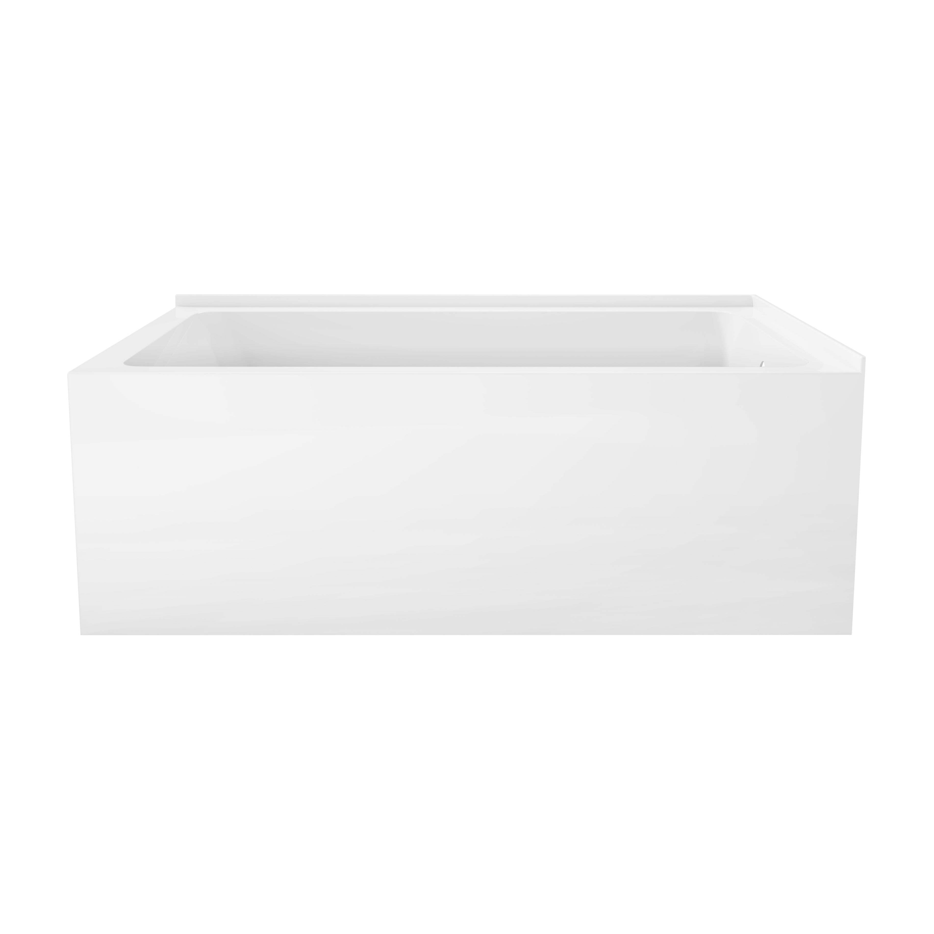 Aqua Eden VTAP6036R22TS 60" Acrylic Rectangular 2-Wall Corner Alcove Tub, Right Hand Drain, Glossy White