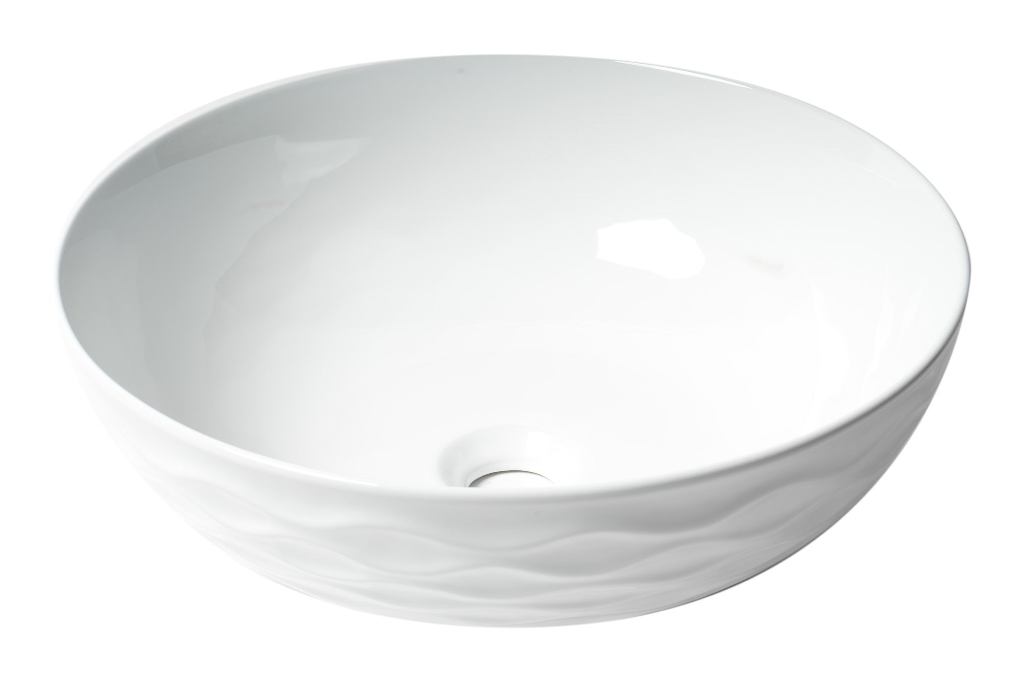 ALFI ABC909 White 17" Decorative Round Vessel Above Mount Ceramic Sink