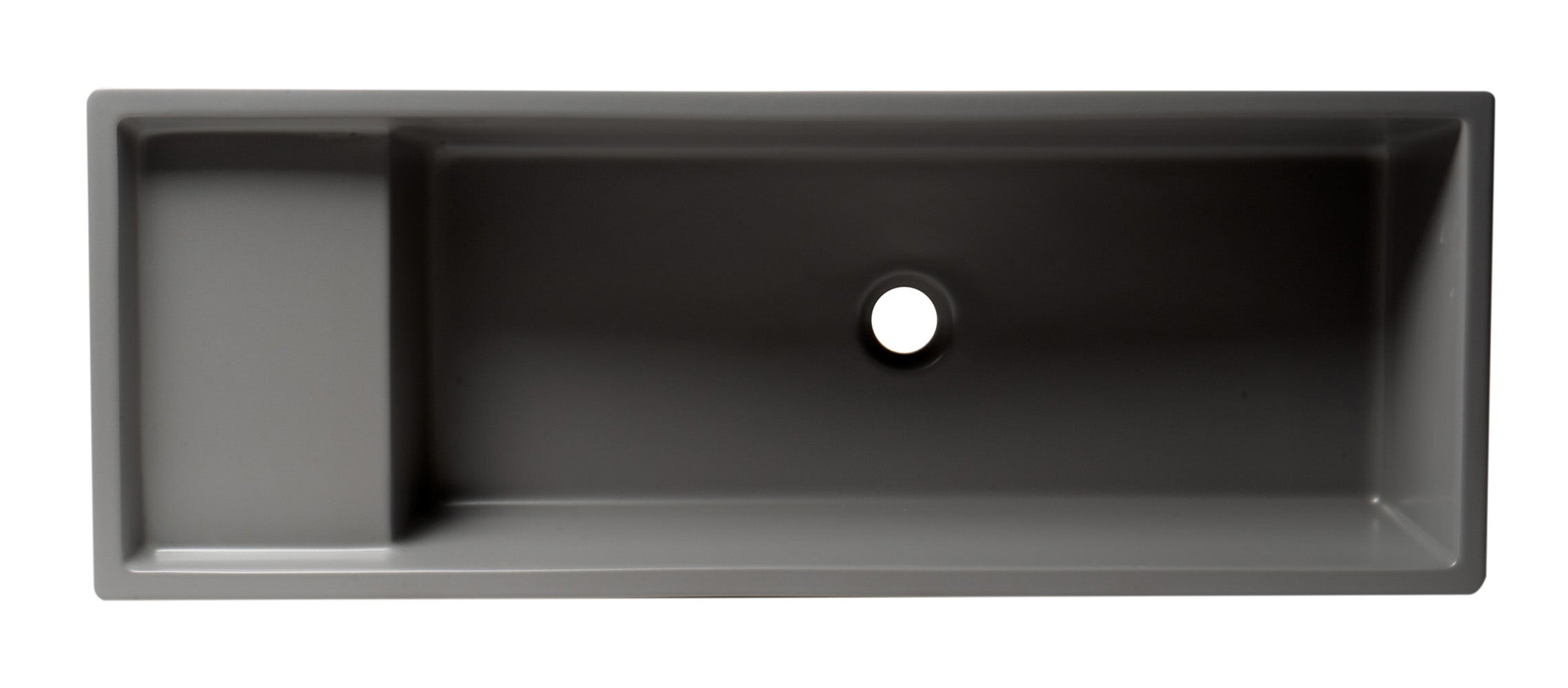 ALFI AB39TRGM 39" Grey Matte Above Mount Fireclay Bathroom Trough Sink