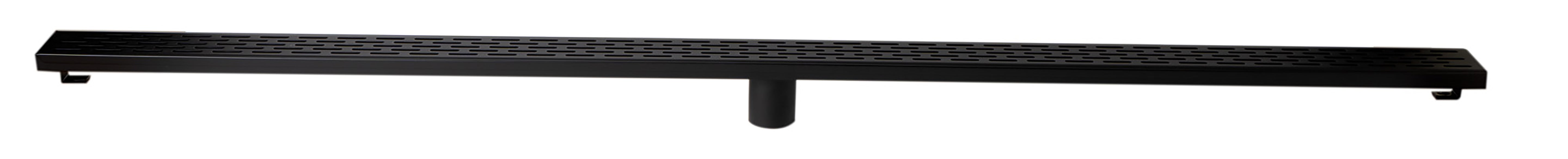 ALFI ABLD59C-BM 59" Black Matte Stainless Steel Linear Shower Drain with Groove Holes