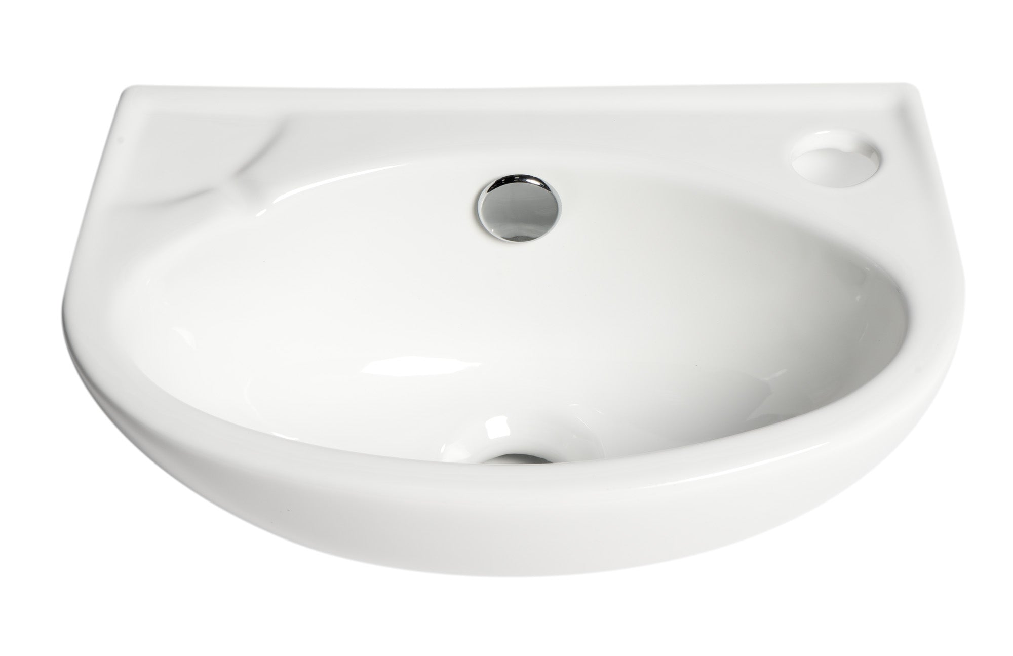 ALFI ABC118 White 14" Small Wall Mounted Ceramic Sink with Faucet Hole