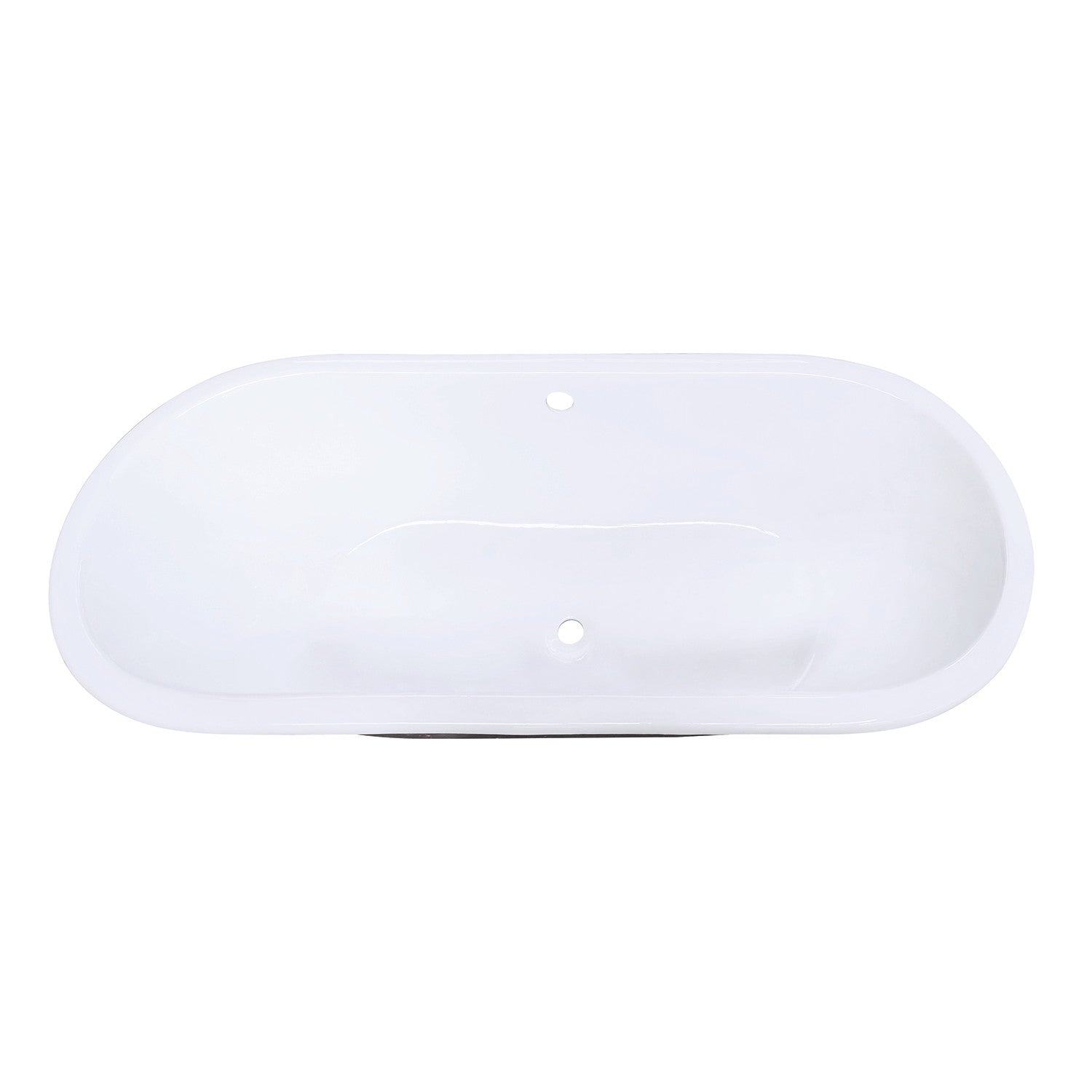 Aqua Eden VCTPN632717 63" Cast Iron Oval Drop-In Tub with Center Drain, White