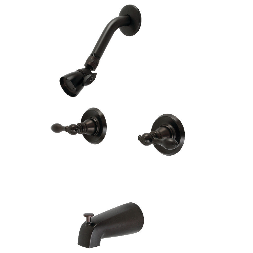 Kingston Brass KB245ACL American Classic Double-Handle Tub and Shower Faucet, Oil Rubbed Bronze