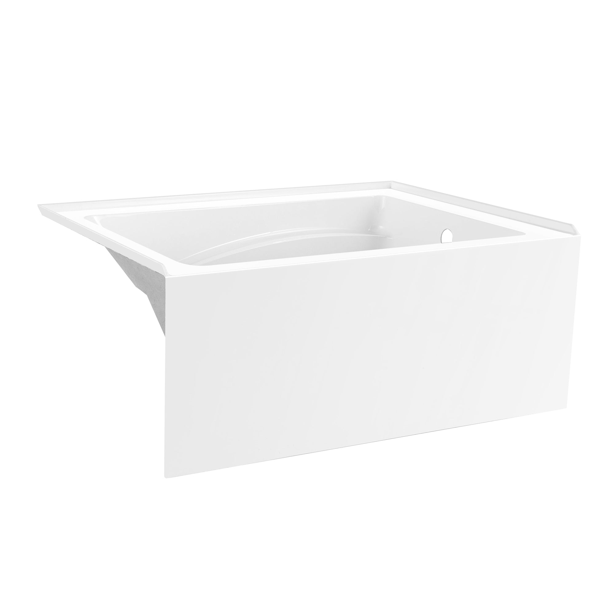Aqua Eden VTAM4836R22T 48" Acrylic Rectangular 3-Wall Alcove Tub, Right Hand Drain, Glossy White