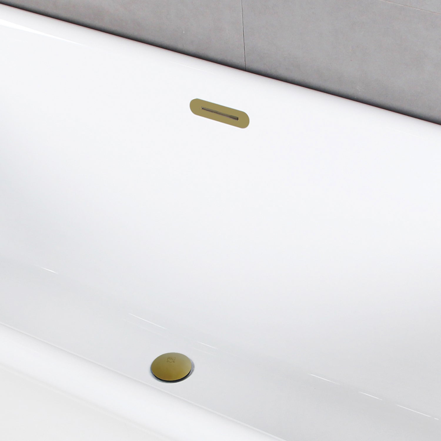 Kingston Brass VTSQ713224C427 71" Acrylic Oval Rectangular Double Ended Pedestal Tub with Drain (No Faucet Drillings), Glossy White/Brushed Brass