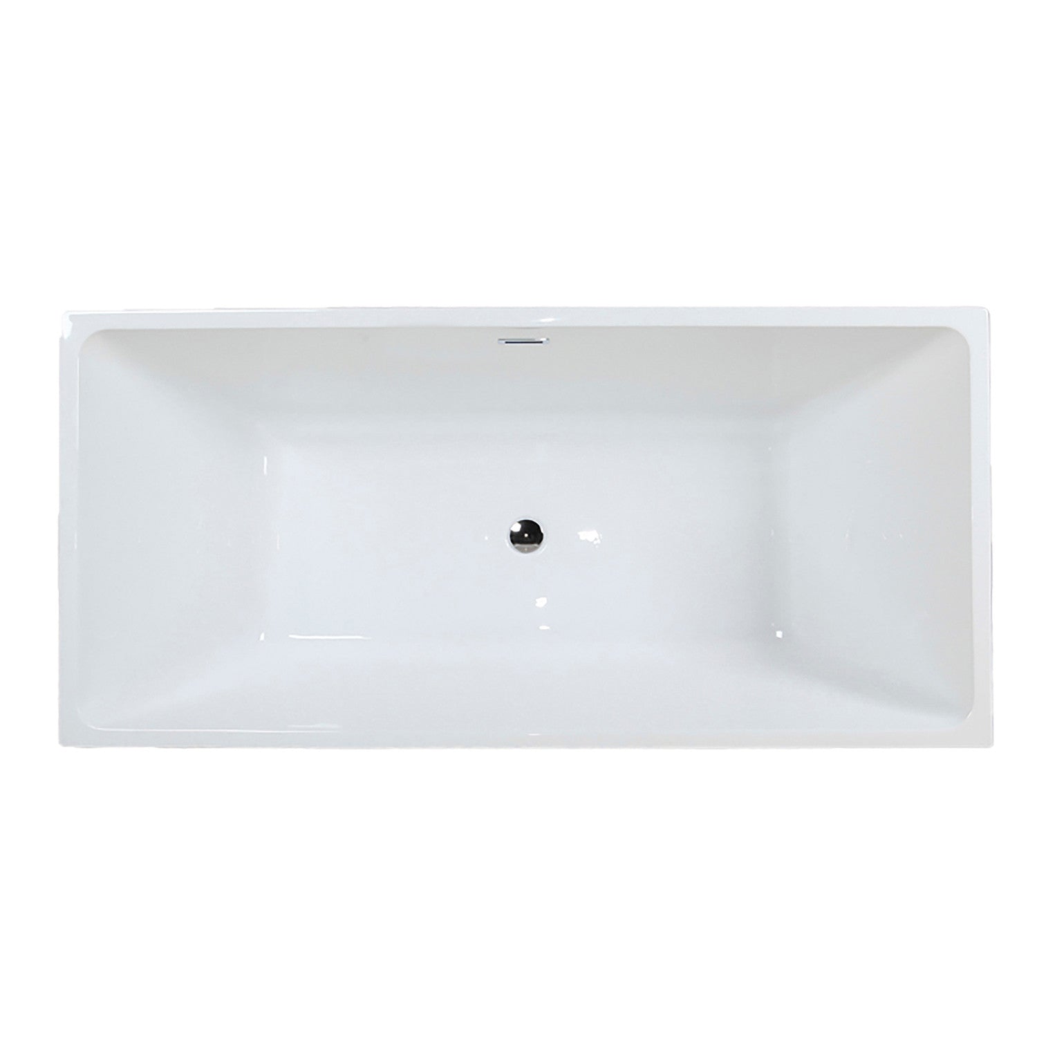 Kingston Brass VTSQ533024 53" Acrylic Rectangular Double Ended Freestanding Tub with Drain, Glossy White