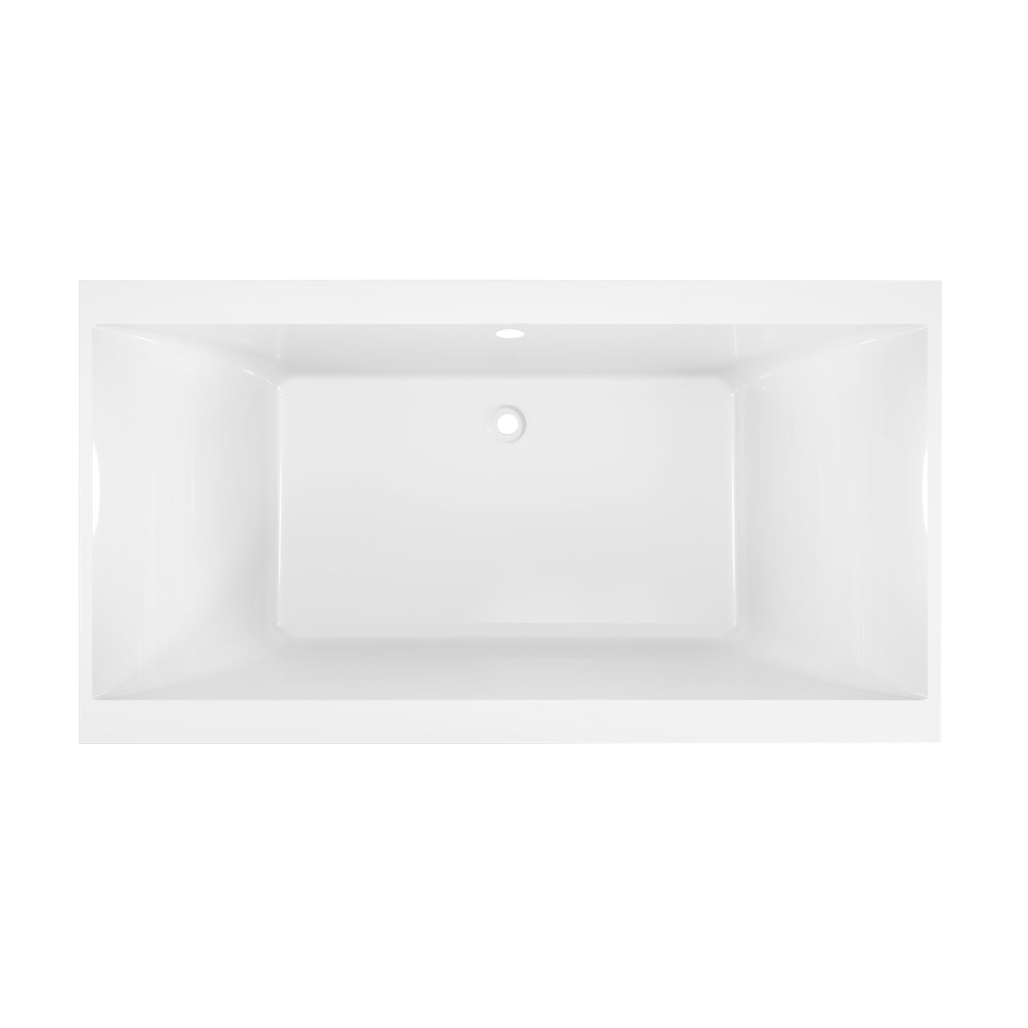 Aqua Eden VTPN673619C 67" Acrylic Rectangular Drop-In Tub with Reversible Drain, Glossy White