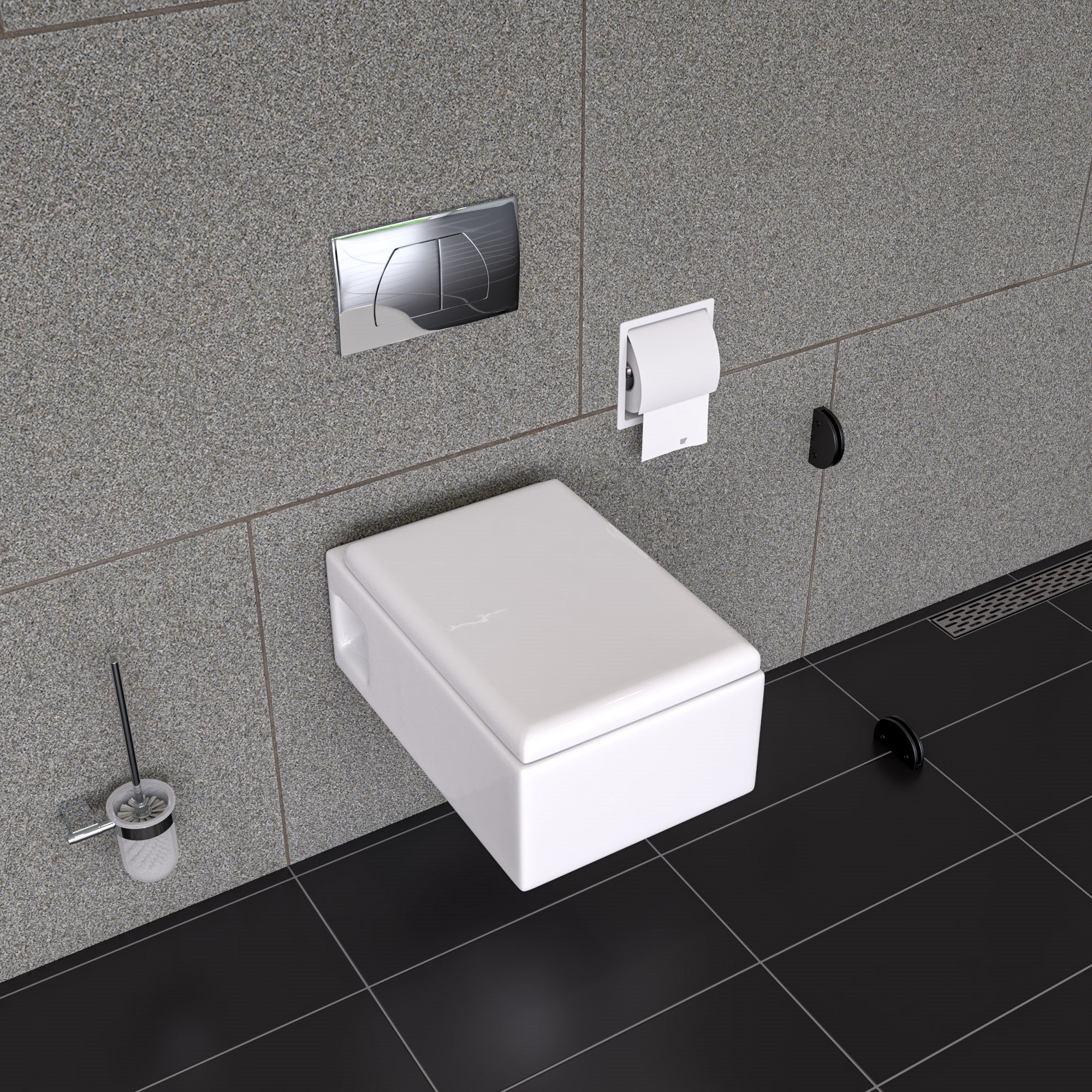ALFI ABTPC77-W White Matte Stainless Steel Recessed Toilet Paper Holder with Cover