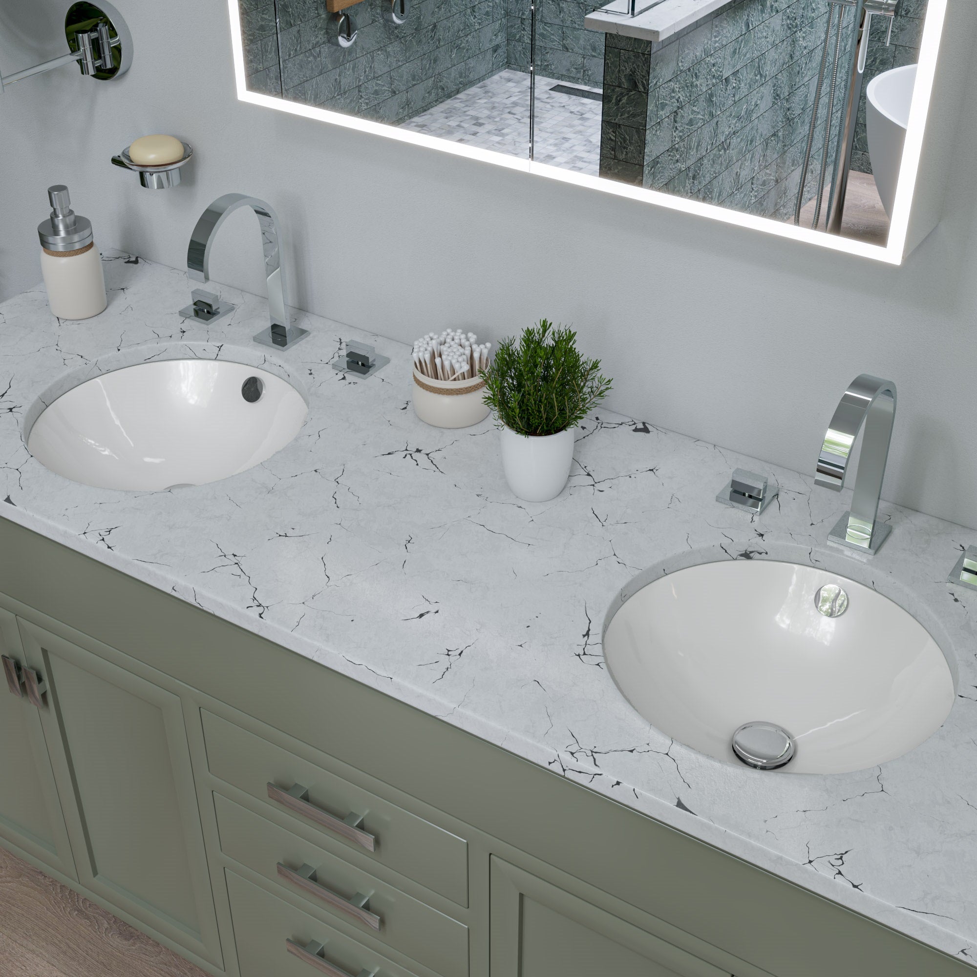 ALFI ABC601 White 17" Round Undermount Ceramic Sink
