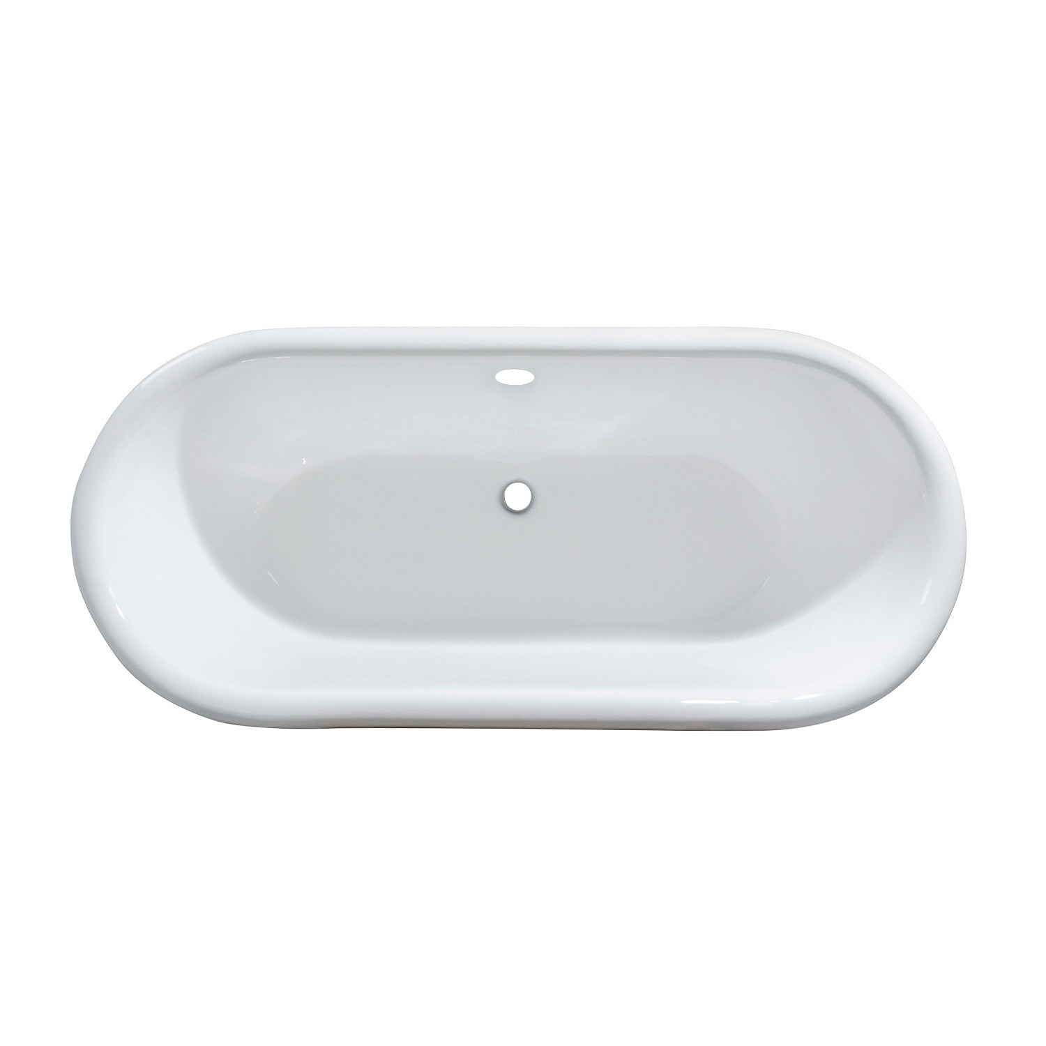 Aqua Eden VBTND663013NB8 66" Cast Iron Oval Double Ended Clawfoot Tub (No Faucet Drillings), Black/White/Brushed Nickel