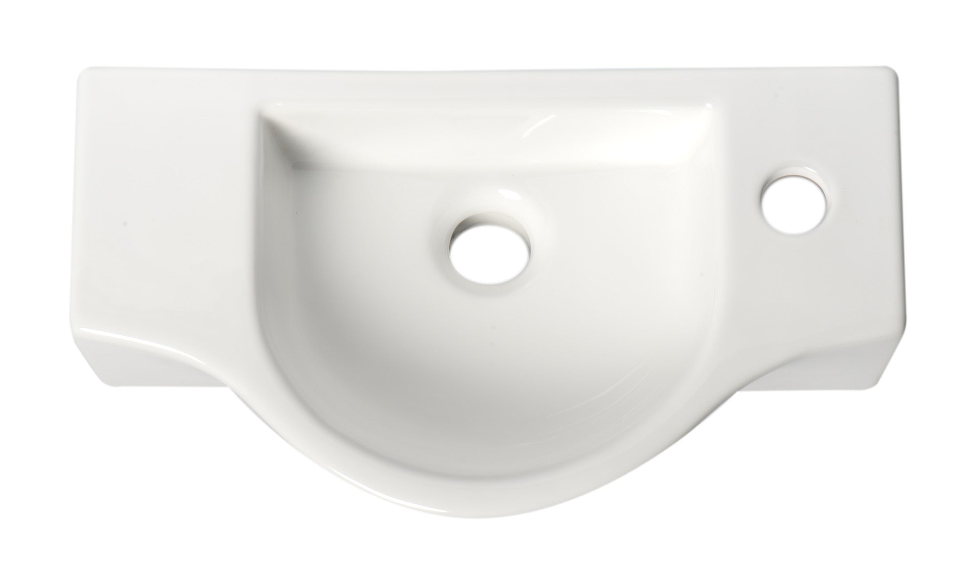 ALFI ABC114 White 18" Small Wall Mounted Ceramic Sink with Faucet Hole