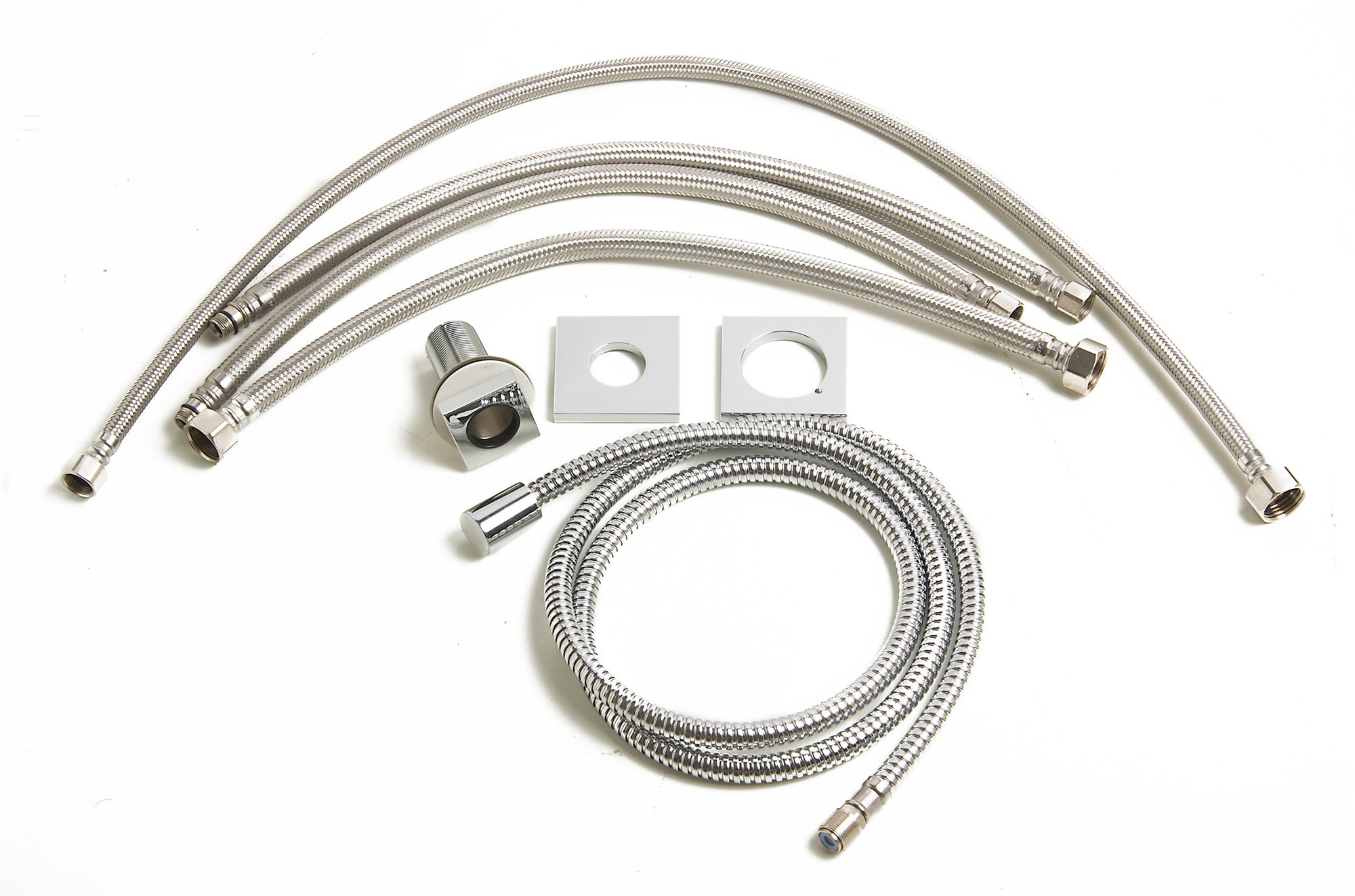 ALFI AB2703-PC Polished Chrome Deck Mounted Tub Filler and Round Hand Held Shower Head