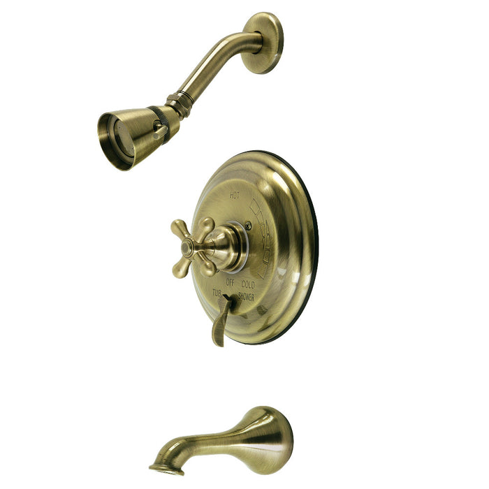 Kingston Brass KB36330AX Restoration Single-Handle Pressure Balanced Tub and Shower Faucet, Antique Brass