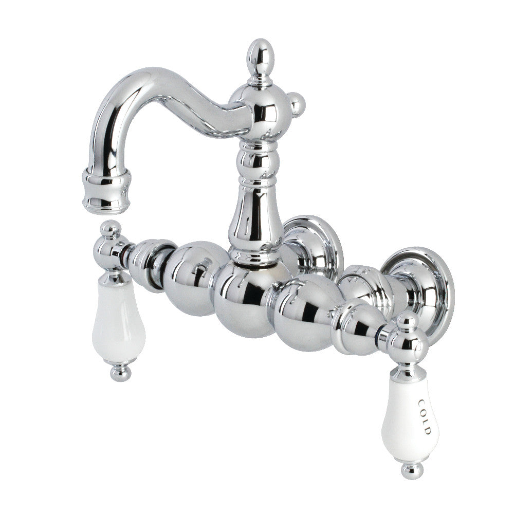 Kingston Brass CA1004T1 Heritage 3-3/8" Tub Wall Mount Clawfoot Tub Faucet, Polished Chrome