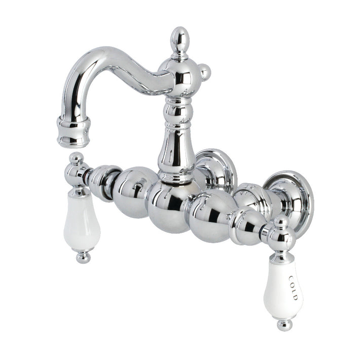 Kingston Brass CA1004T1 Heritage 3-3/8" Tub Wall Mount Clawfoot Tub Faucet, Polished Chrome