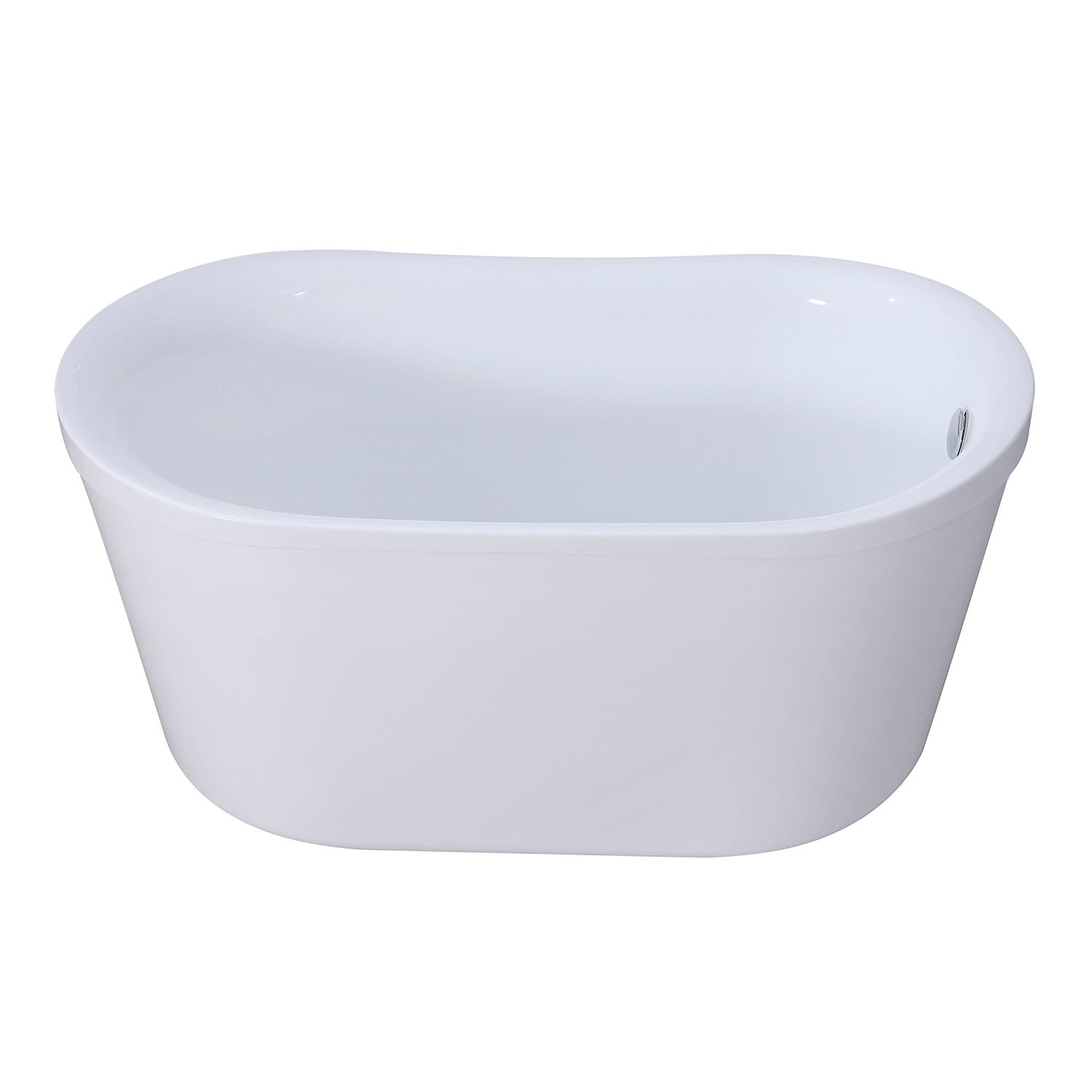 Kingston Brass VTDE513026BA 51" Acrylic Oval Double Slipper Freestanding Tub with Drain, Glossy White
