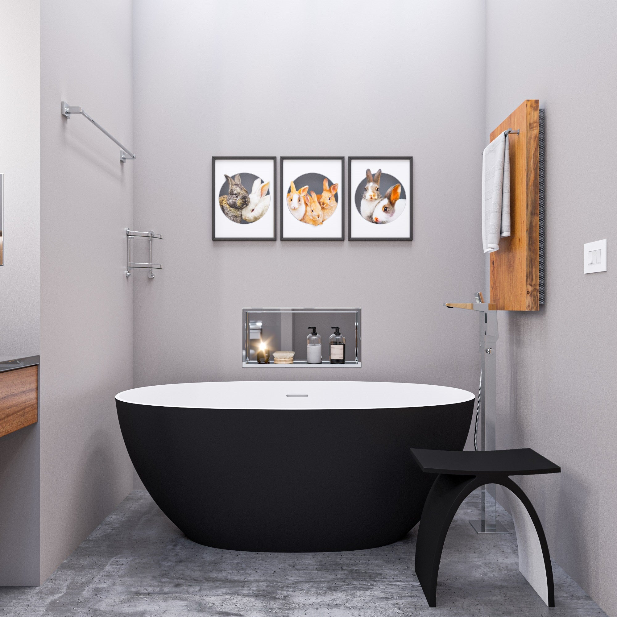 ALFI AB2475-PC Polished Chrome Single Hole Floor Mounted Tub Filler