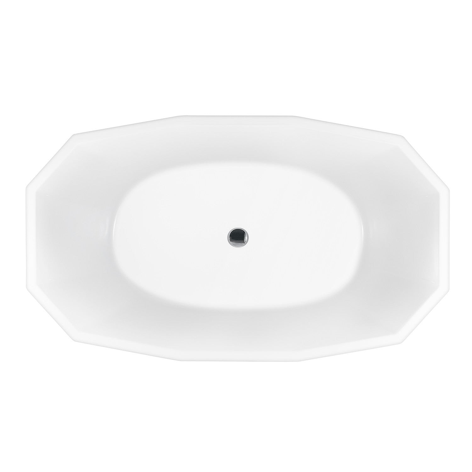 Kingston Brass VTSQ593024 59" Acrylic Oval Double Ended Freestanding Tub with Drain, Glossy White