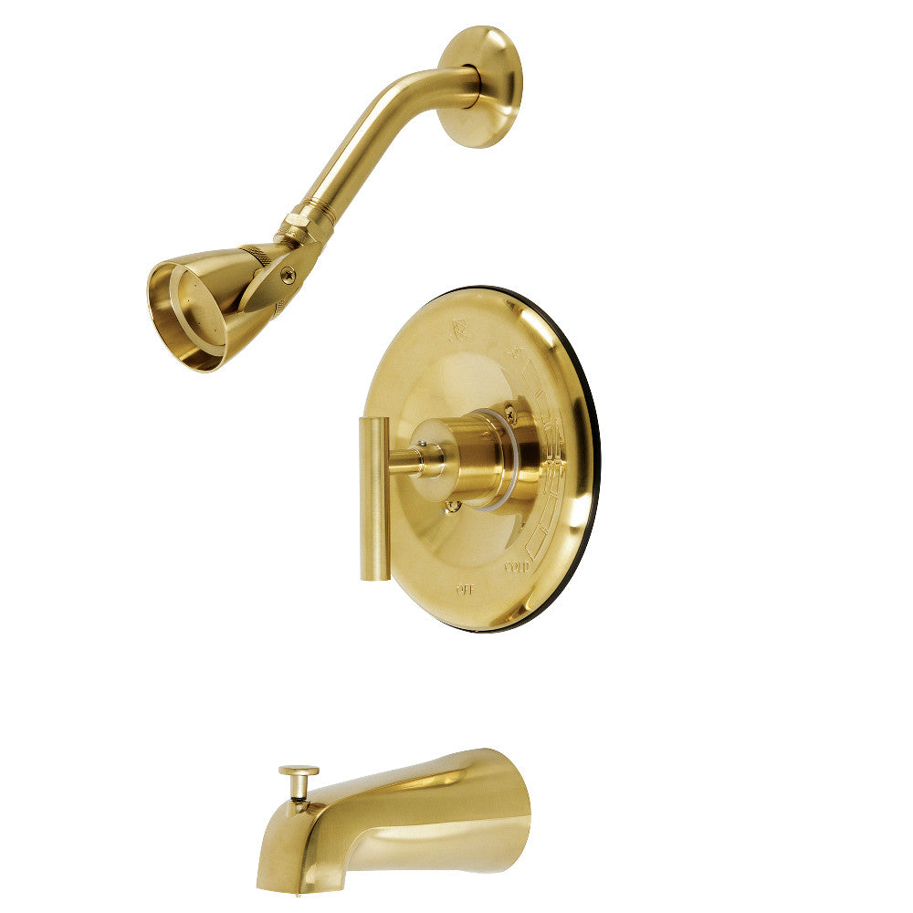 Kingston Brass KB6637CML Manhattan Single-Handle Pressure Balanced Tub and Shower Faucet, Brushed Brass
