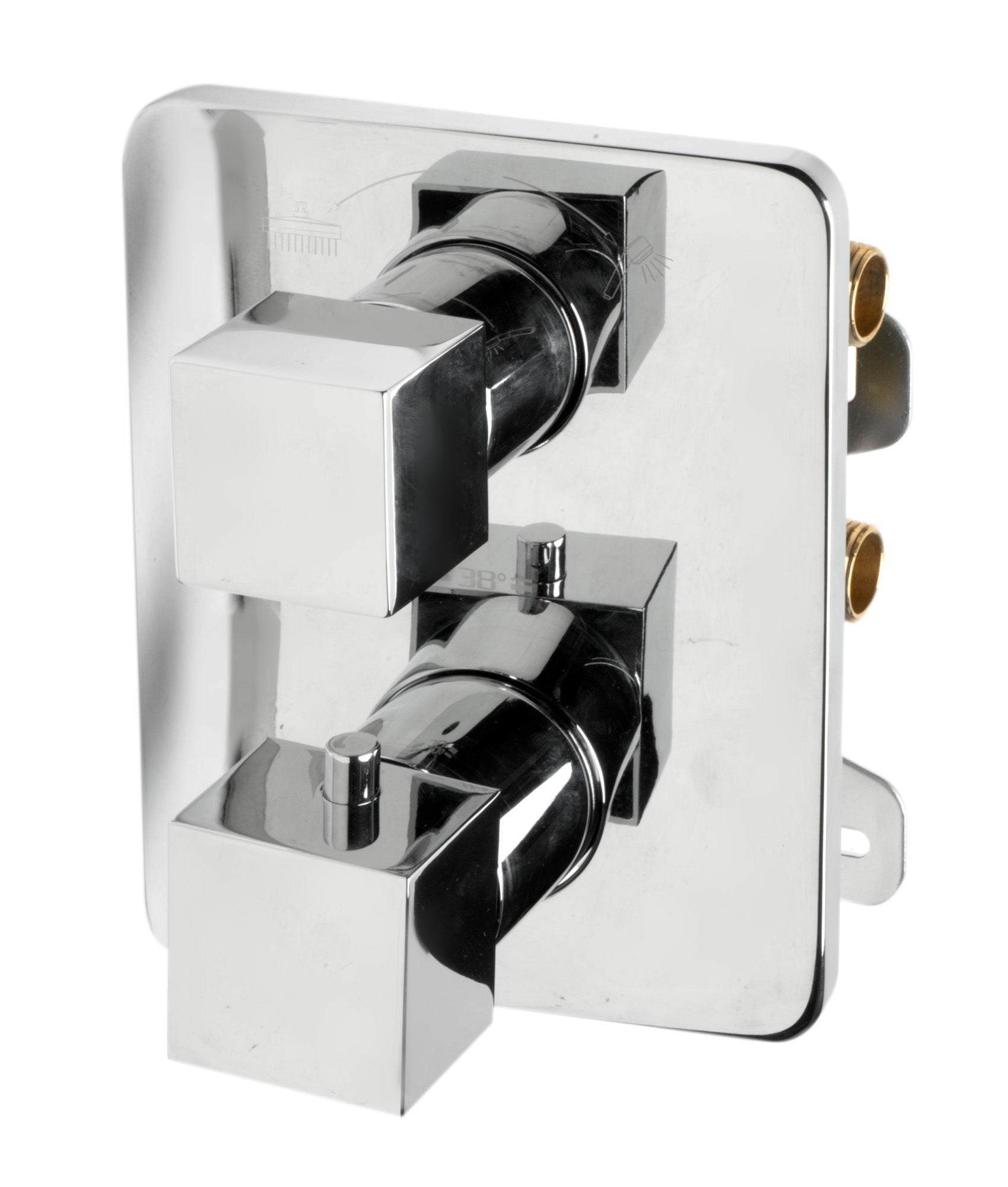 ALFI AB2830-PC Polished Chrome 2 Way Thermostatic Square Shower Set