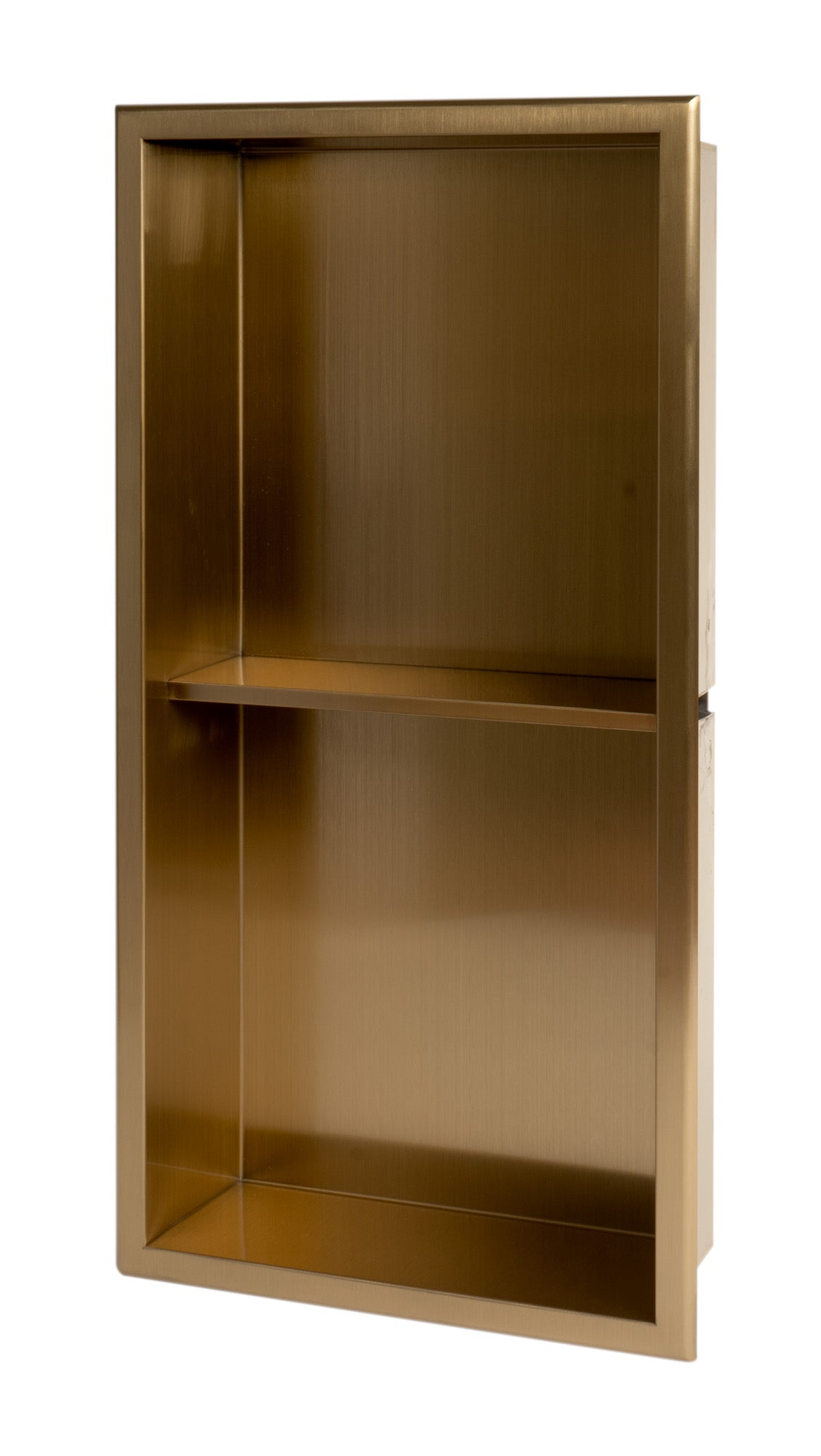 ALFI ABNP1224-BG 12" x 24" Brushed Gold PVD Stainless Steel Vertical Double Shelf Shower Niche