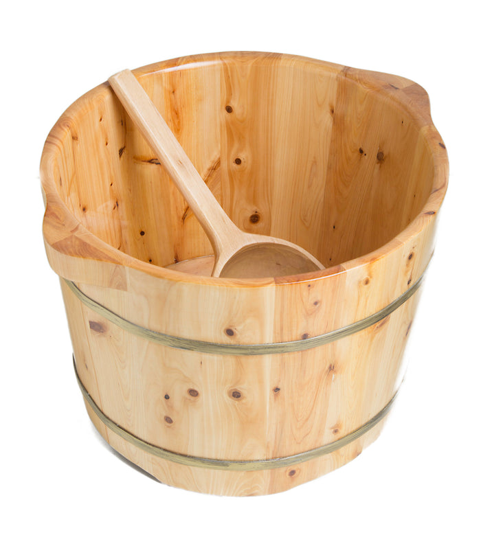 ALFI AB6604 Round Wooden Cedar Foot Soaking Tub