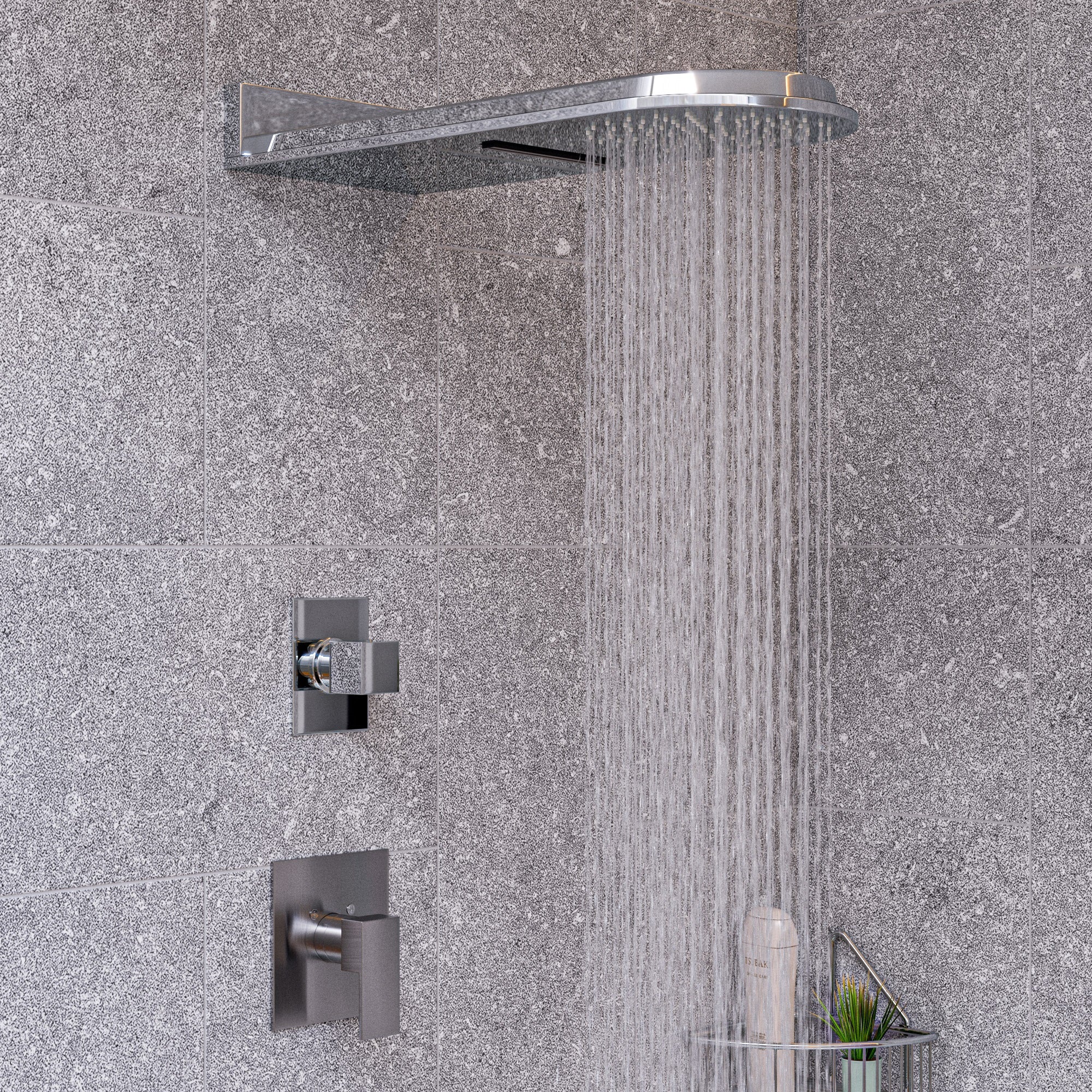 ALFI RAIN10RW-PC Polished Chrome 10" Wall-Mounted Square Waterfall Rain Shower Head