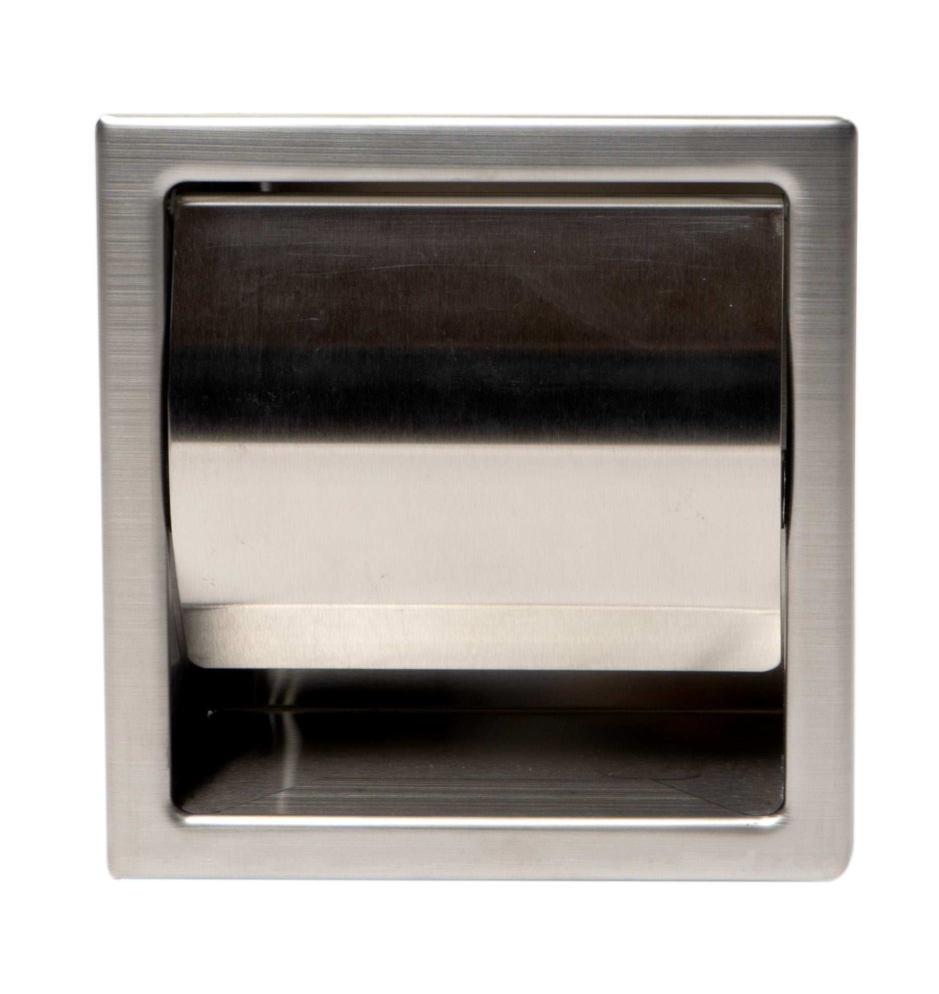 ALFI ABTP77-BSS Brushed Stainless Steel Recessed Toilet Paper Holder with Cover