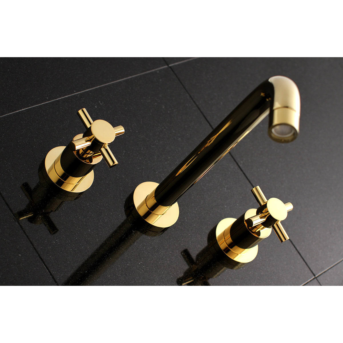 Kingston Brass KS8022DX Concord Two-Handle Wall Mount Roman Tub Faucet, Polished Brass