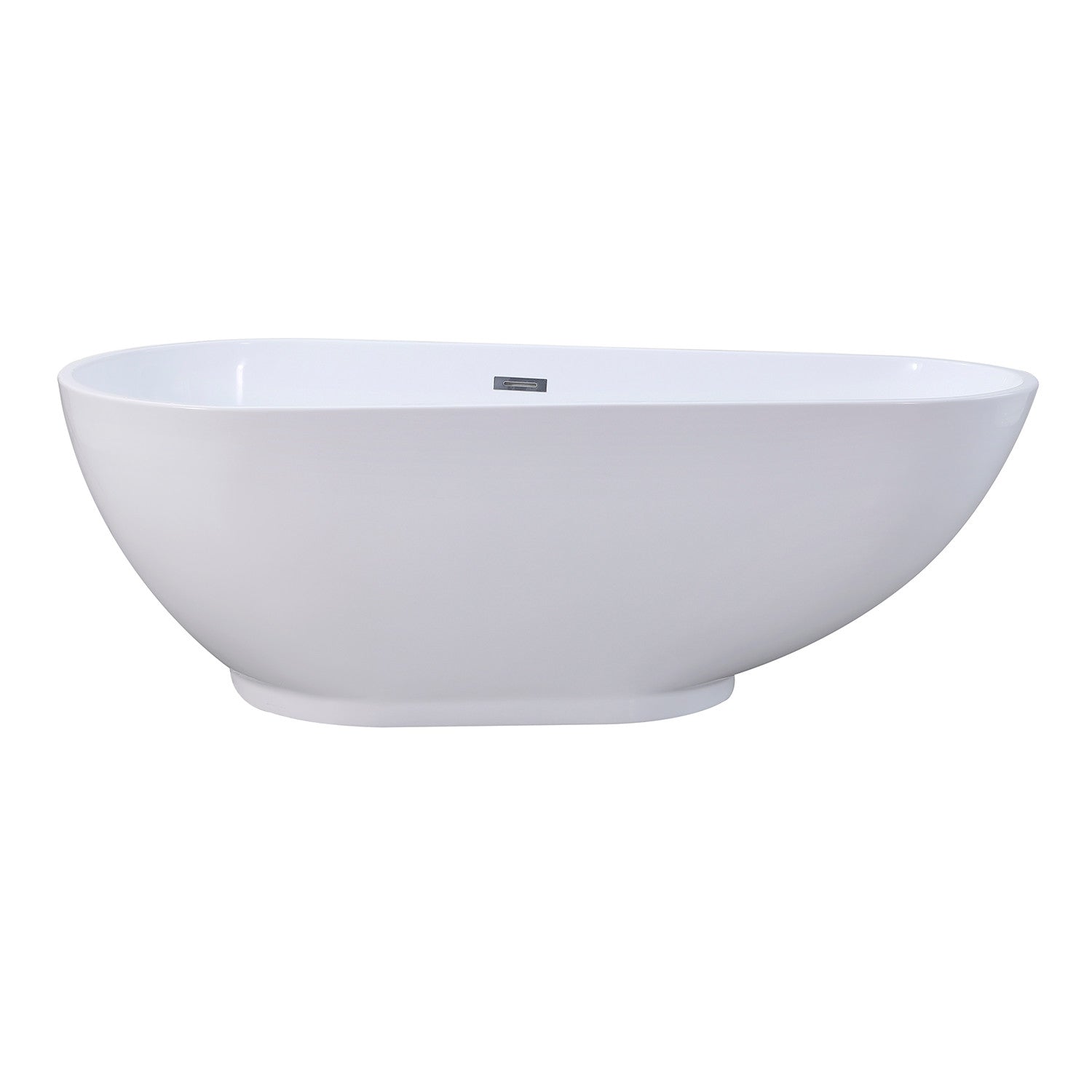 Kingston Brass VTDE693223BA 69" Acrylic Oval Double Ended Freestanding Tub with Drain, Glossy White