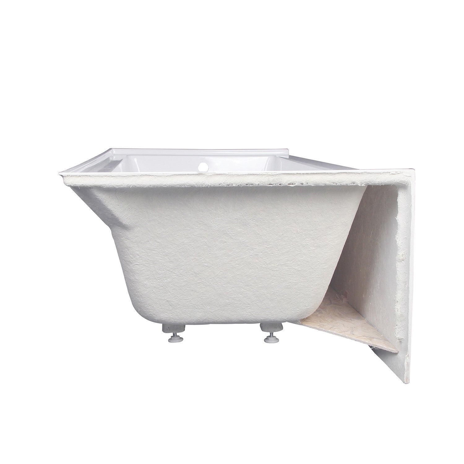 Aqua Eden VTAP663222R 66" Acrylic Rectangular 3-Wall Alcove Tub, Right Hand Drain, Glossy White