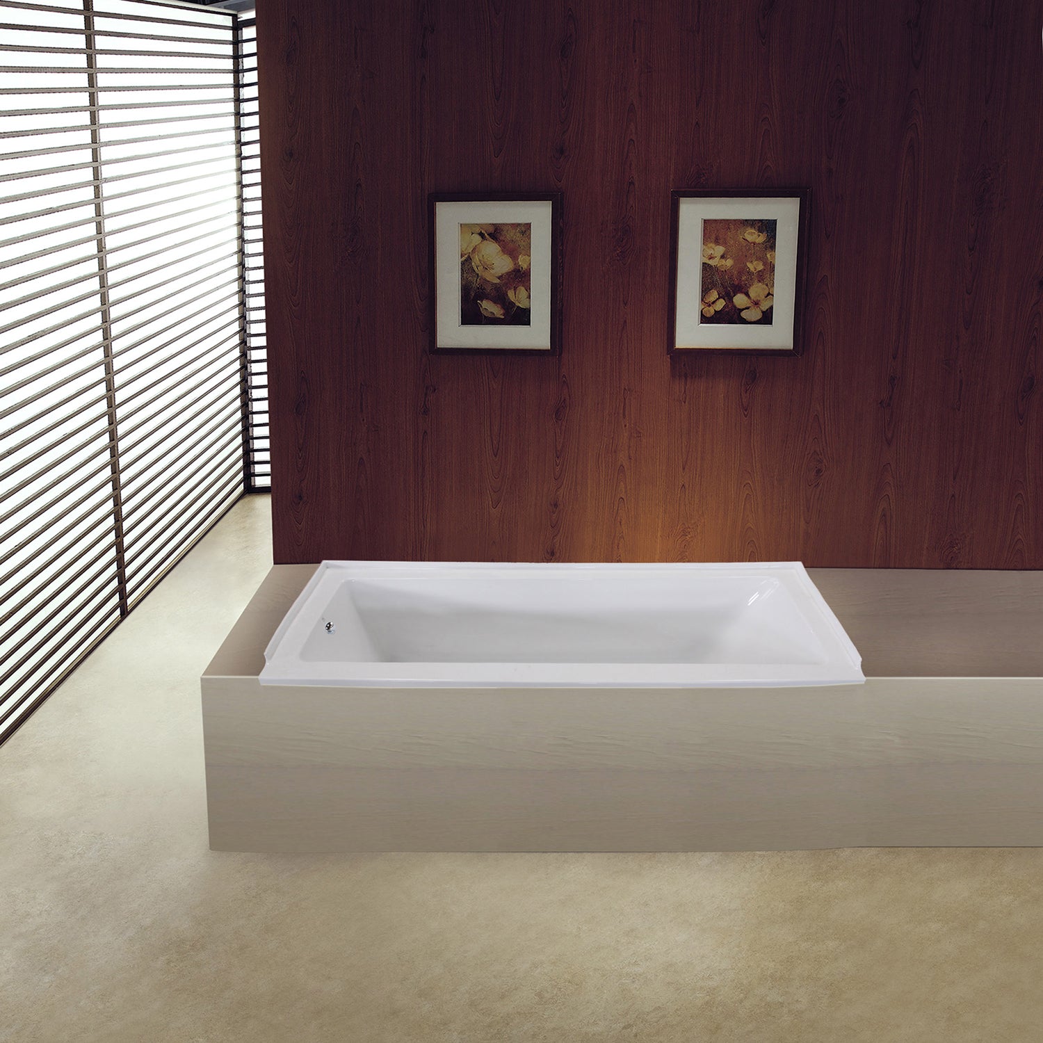 Aqua Eden VTPN603220L 60" Acrylic Rectangular Drop-In Tub, Left Hand Drain, Glossy White